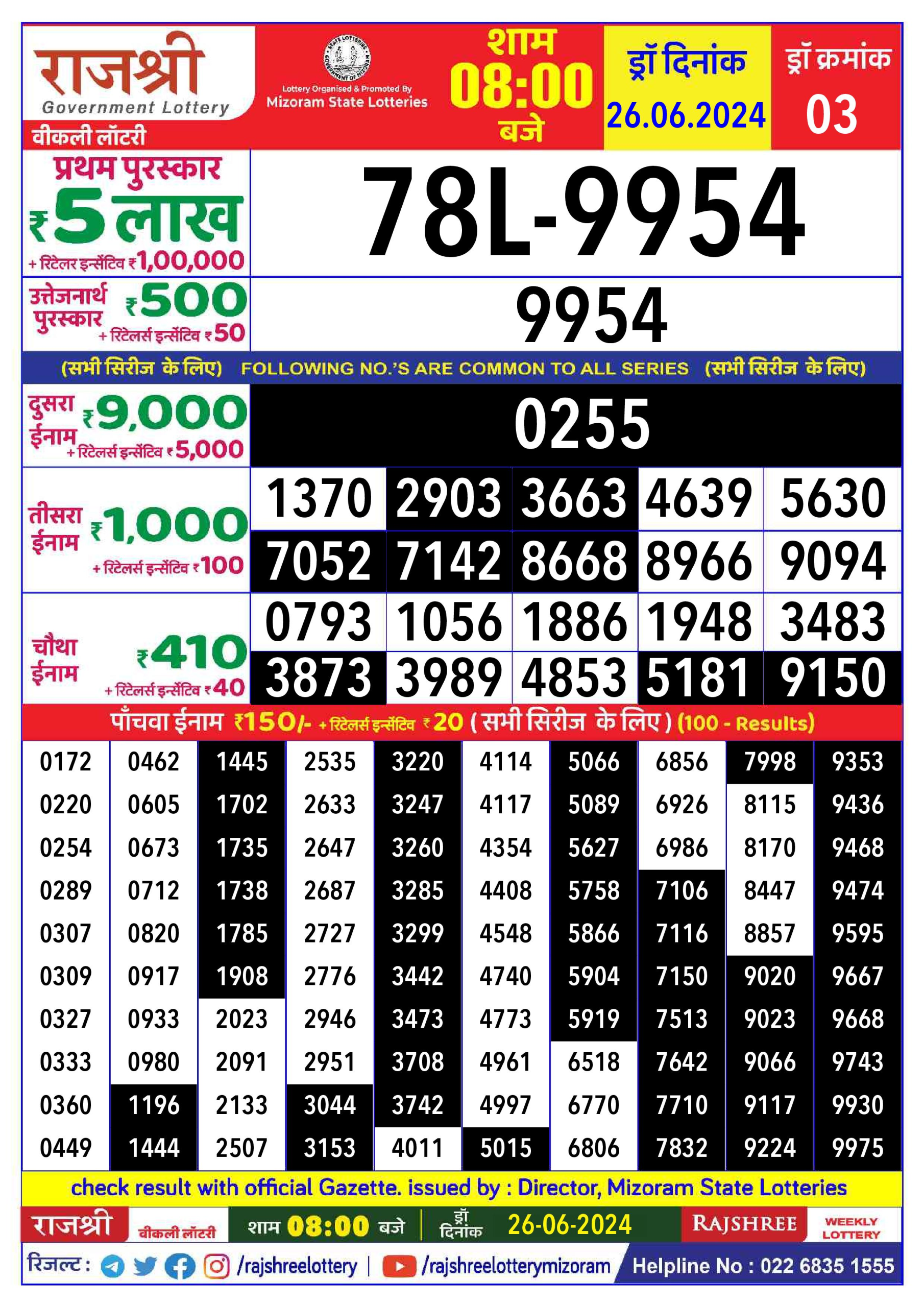 Everest Result Today Dear Lottery Chart