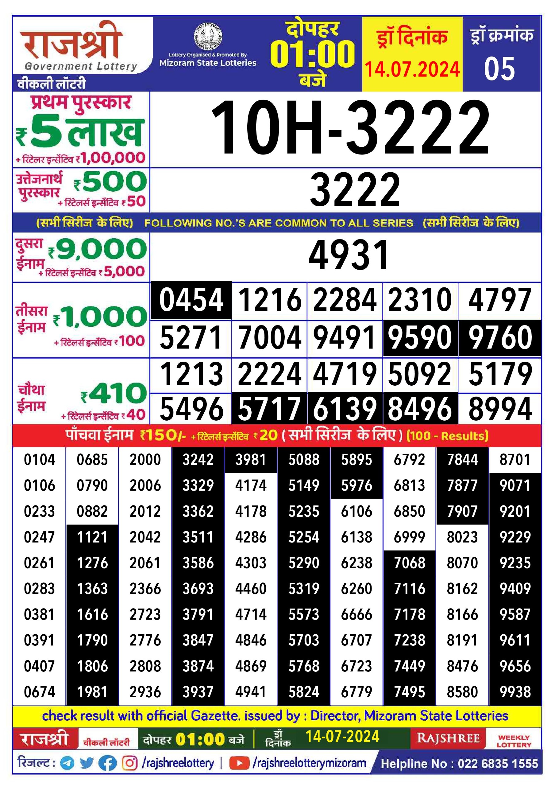 Everest Result Today Dear Lottery Chart