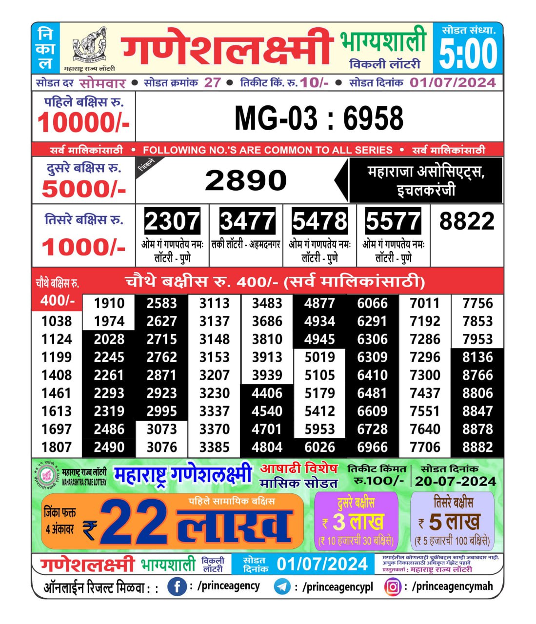 Everest Result Today Dear Lottery Chart