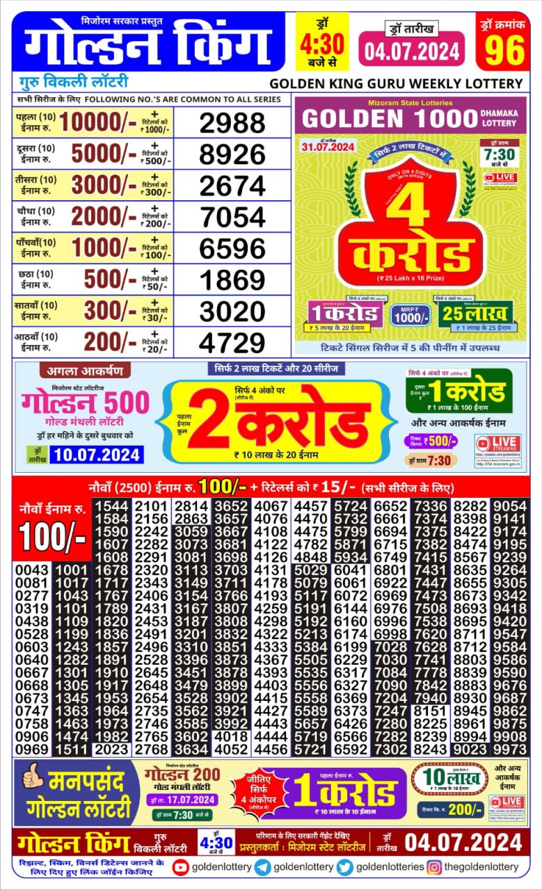 Everest Result Today Dear Lottery Chart