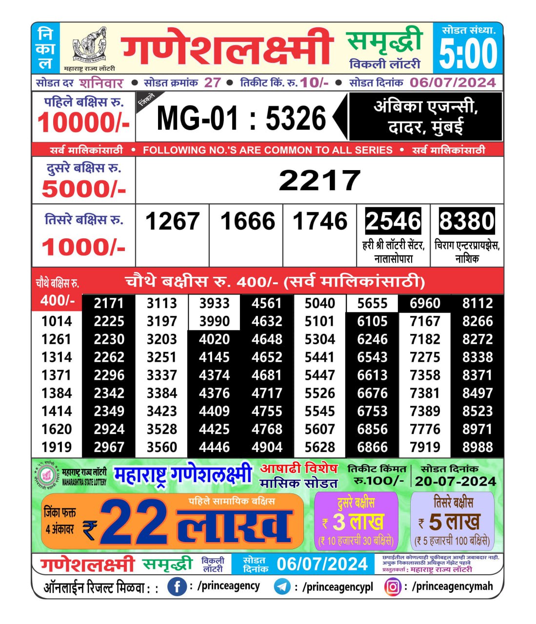 Everest Result Today Dear Lottery Chart