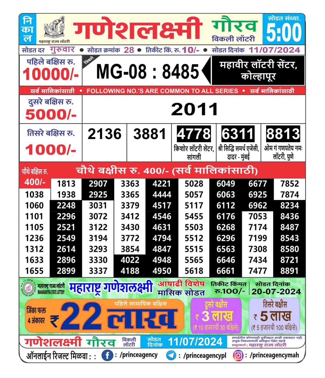 Everest Result Today Dear Lottery Chart