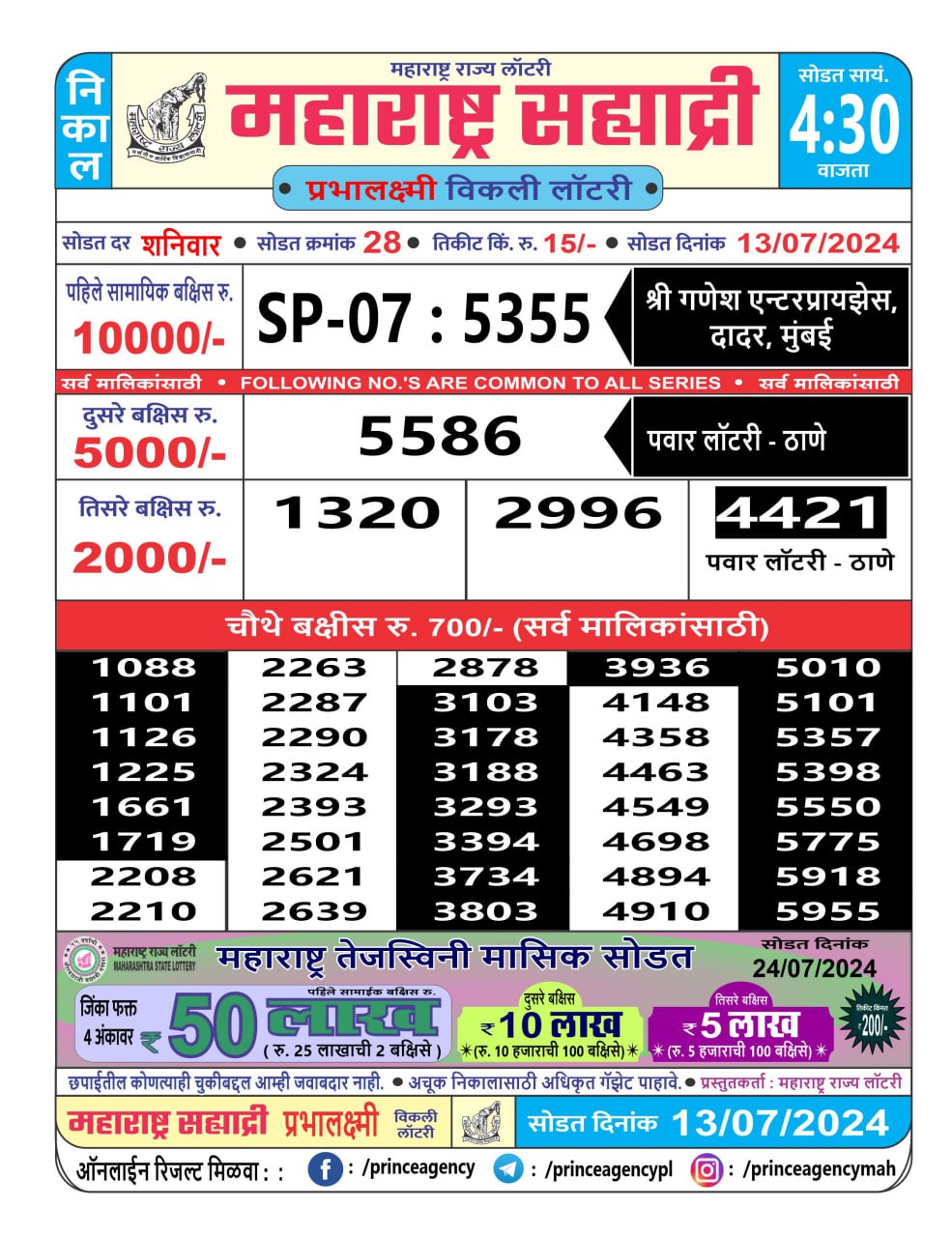 Everest Result Today Dear Lottery Chart