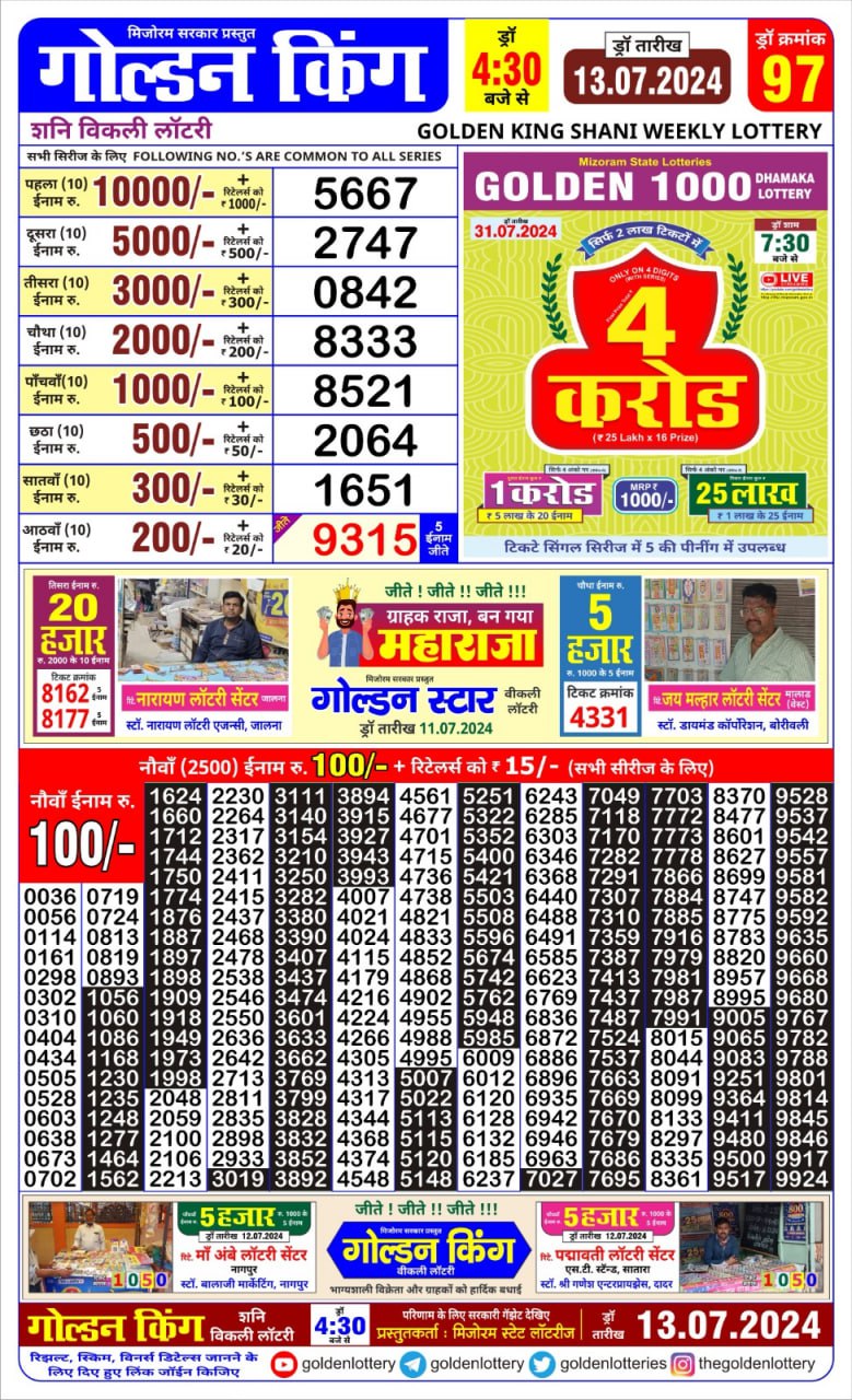 Everest Result Today Dear Lottery Chart