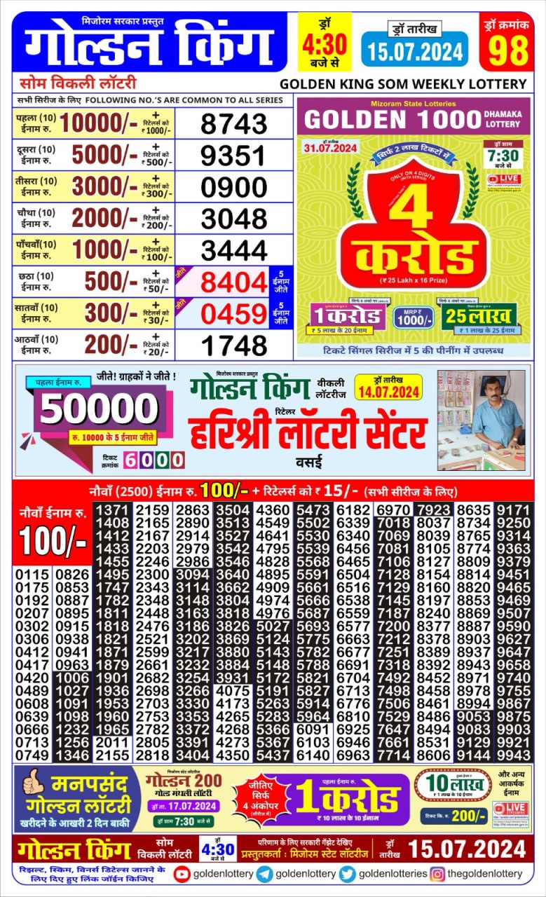 Everest Result Today Dear Lottery Chart