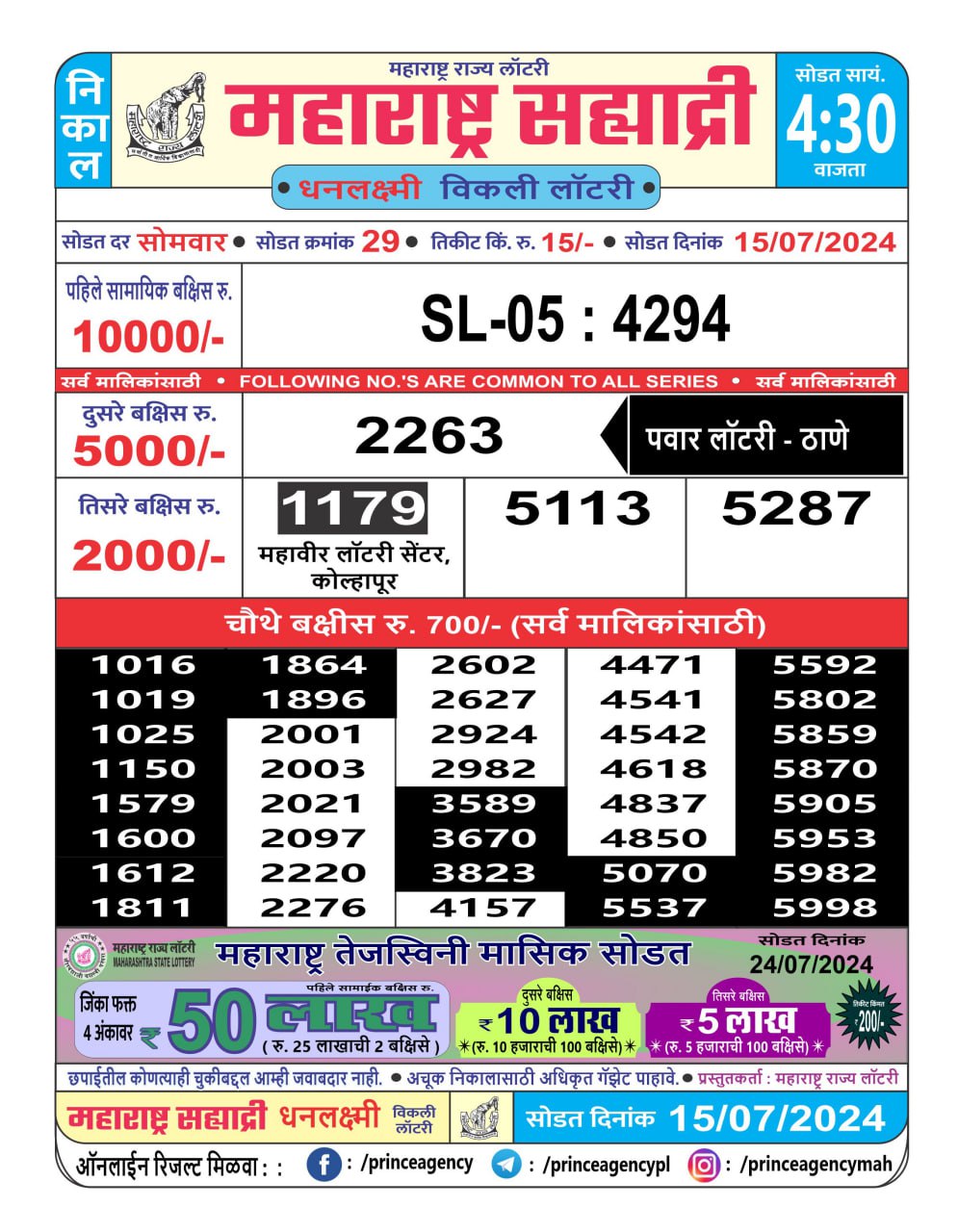 Everest Result Today Dear Lottery Chart