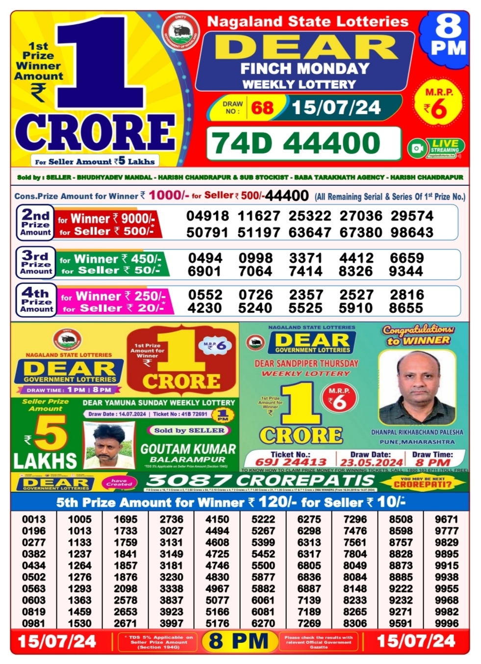 Everest Result Today Dear Lottery Chart