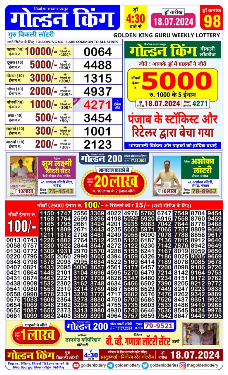 Everest Result Today Dear Lottery Chart