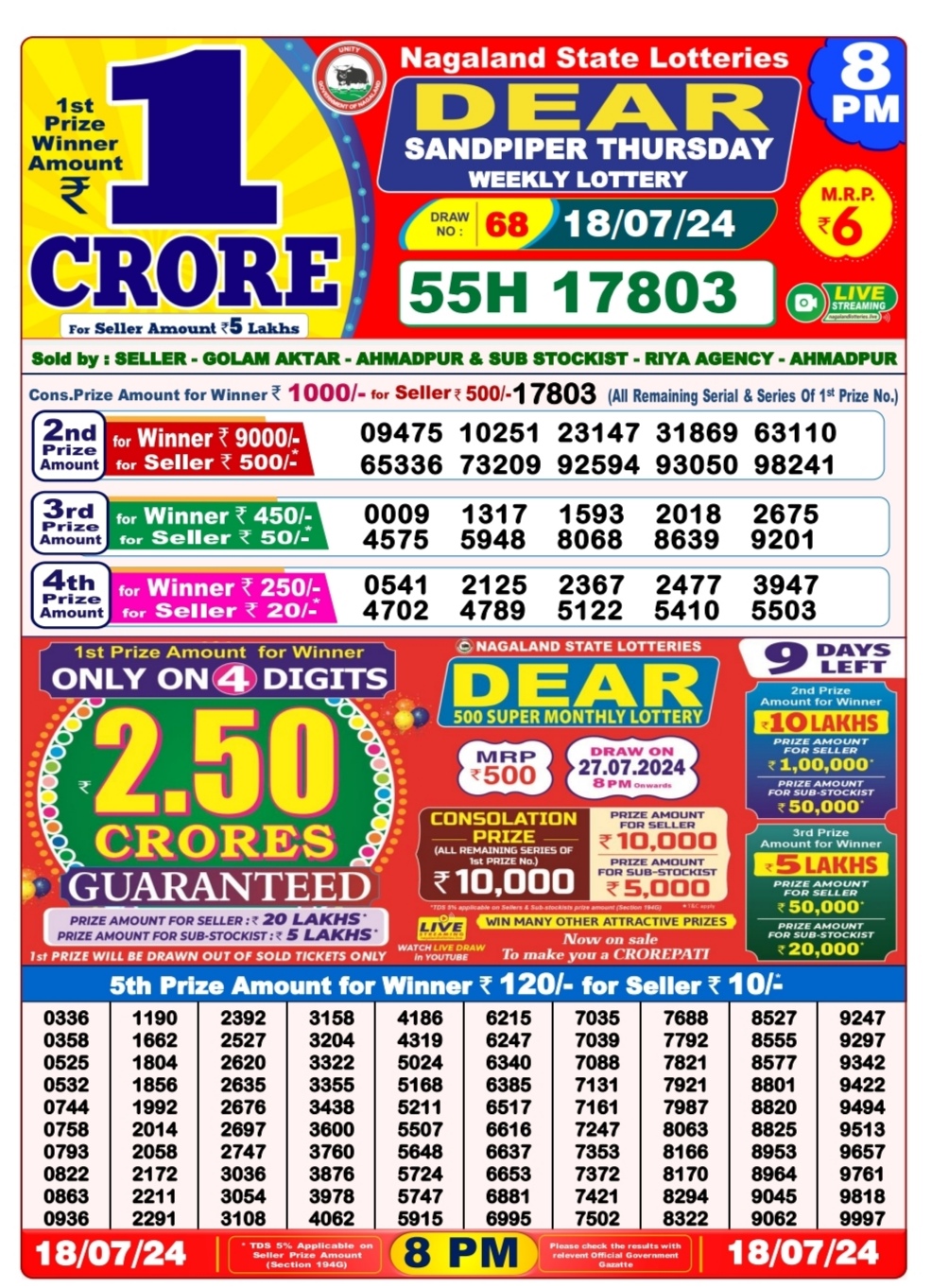 Everest Result Today Dear Lottery Chart