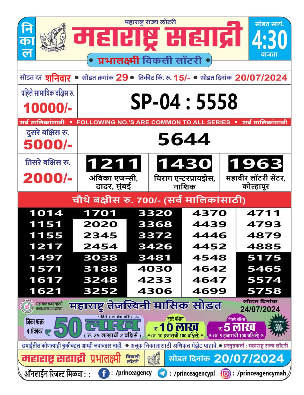 Everest Result Today Dear Lottery Chart