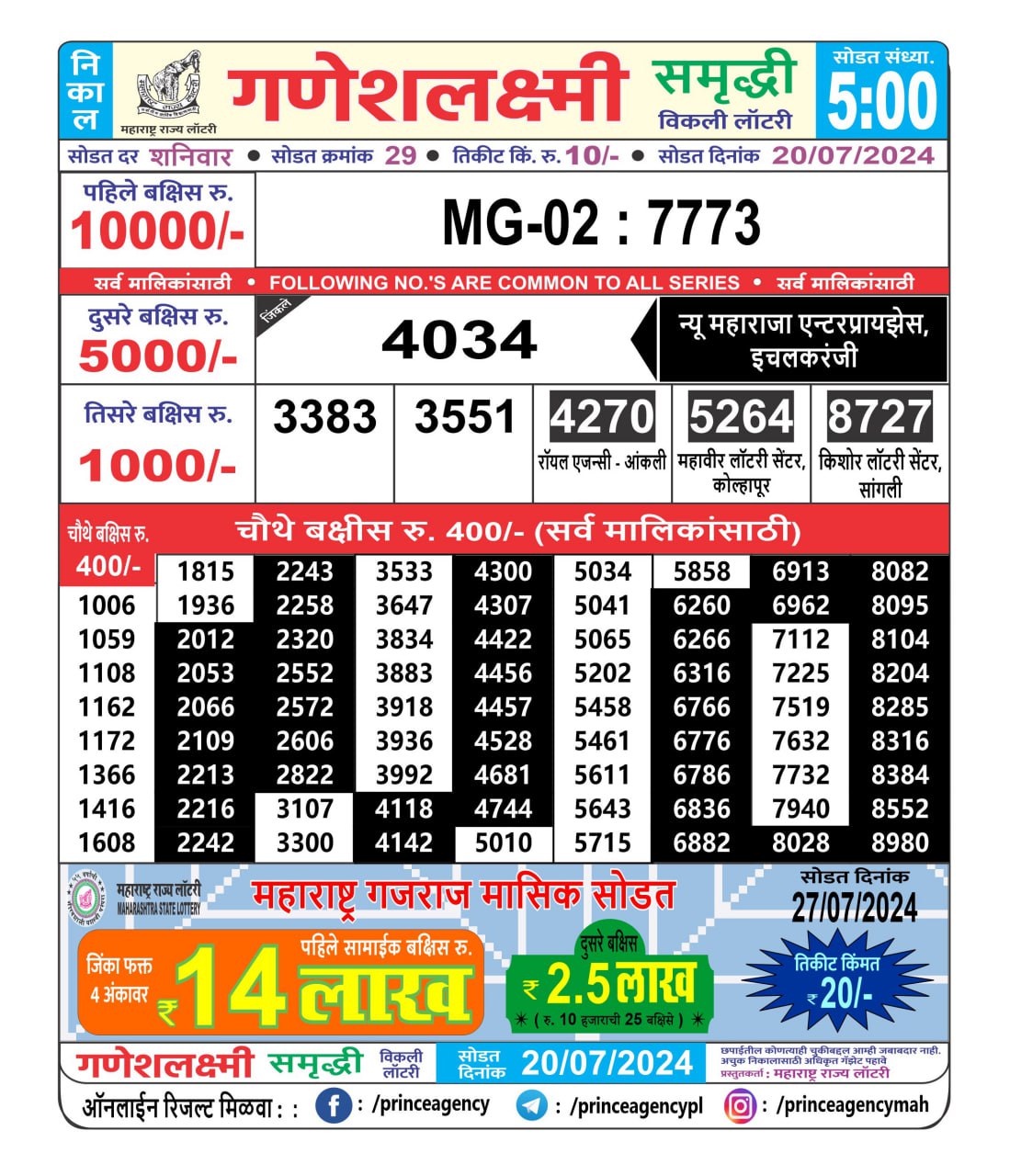 Everest Result Today Dear Lottery Chart