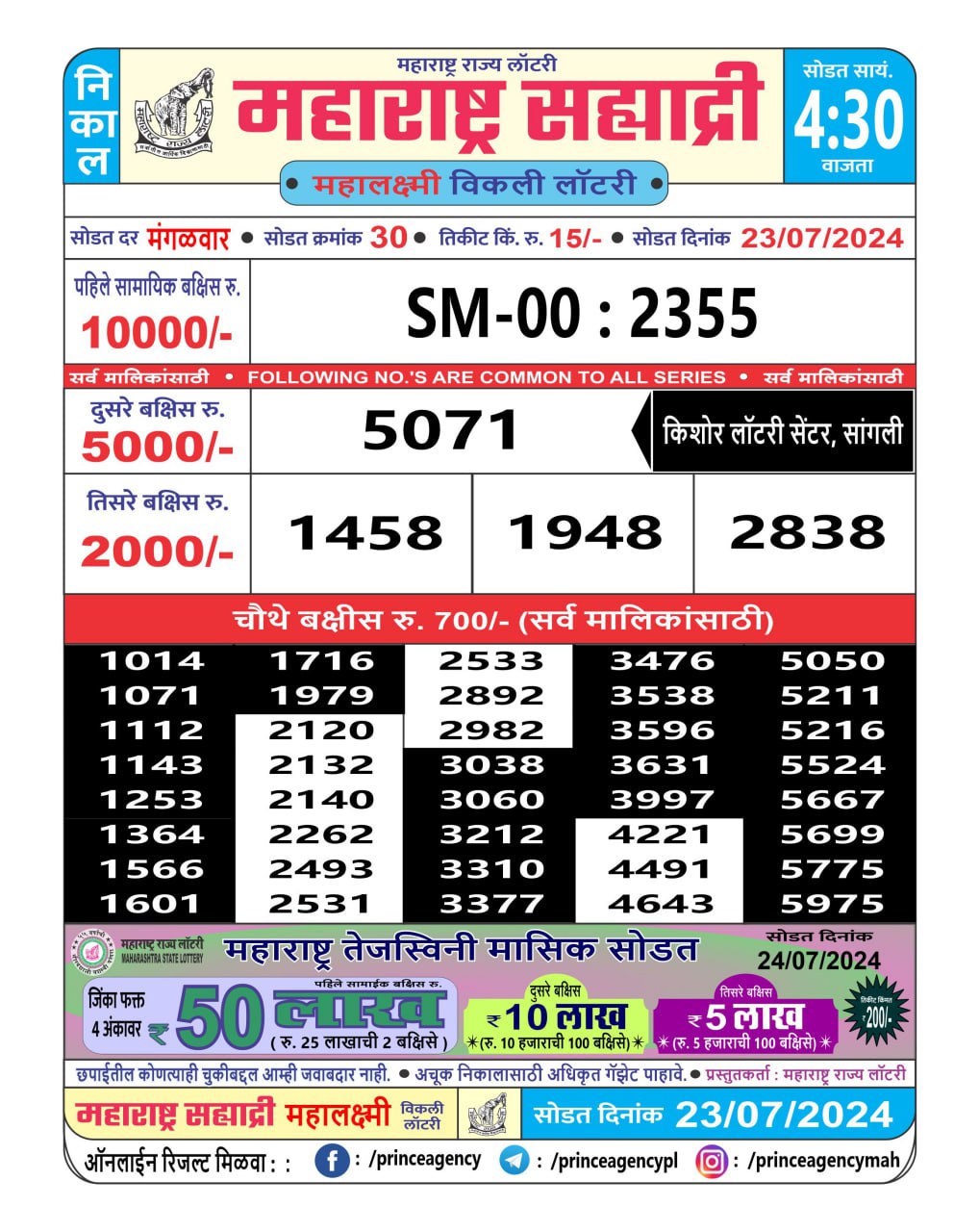 Everest Result Today Dear Lottery Chart