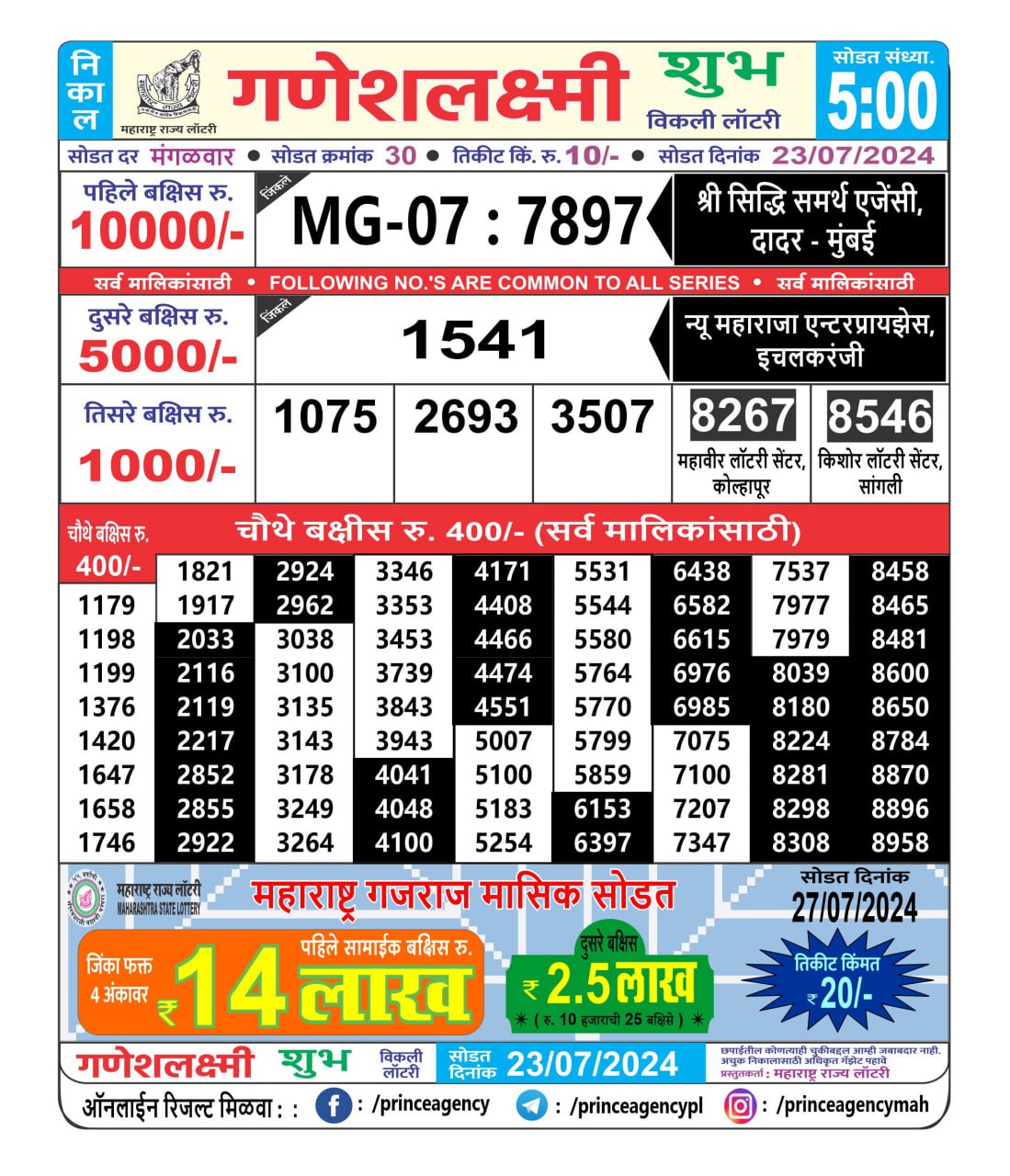 Everest Result Today Dear Lottery Chart