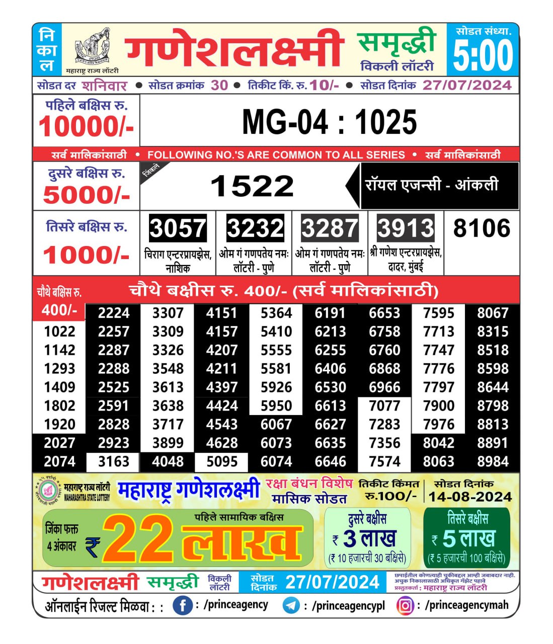 Everest Result Today Dear Lottery Chart