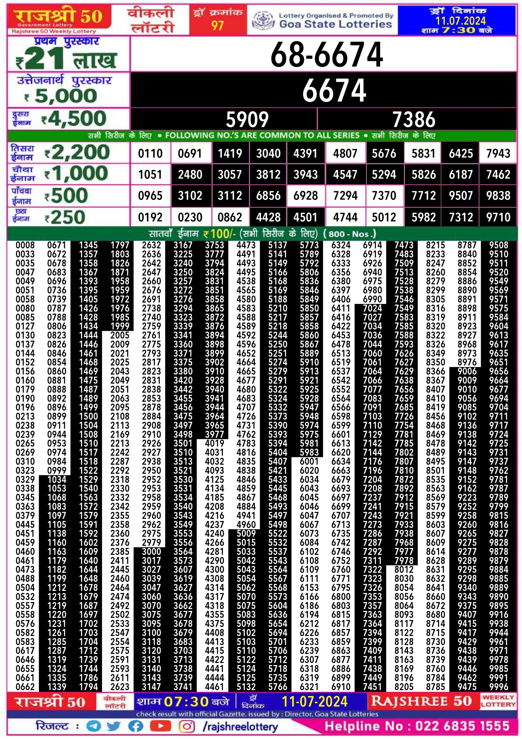 Everest Result Today Dear Lottery Chart