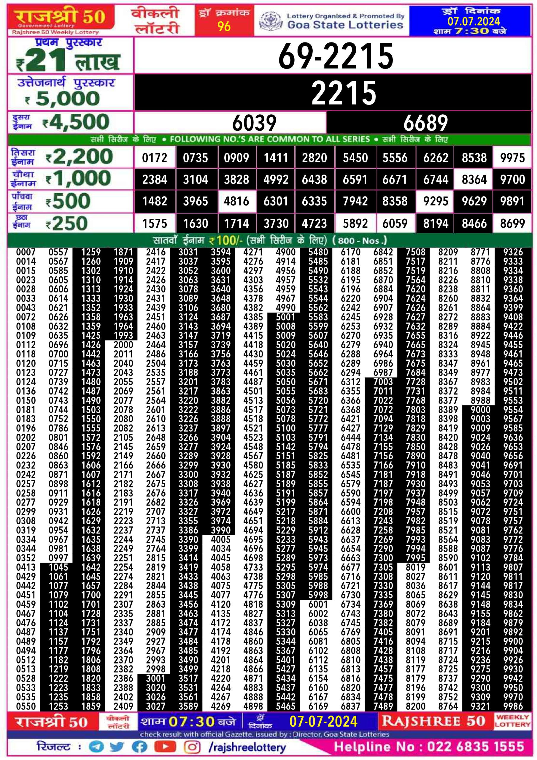 Everest Result Today Dear Lottery Chart