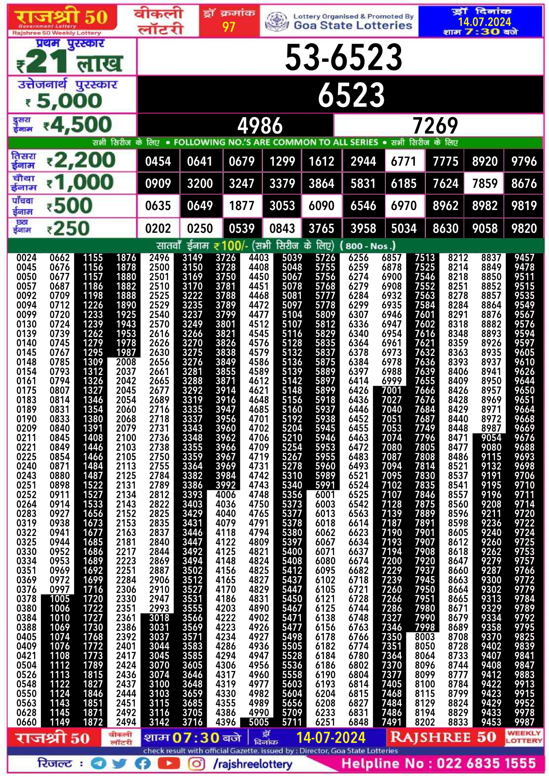 Everest Result Today Dear Lottery Chart