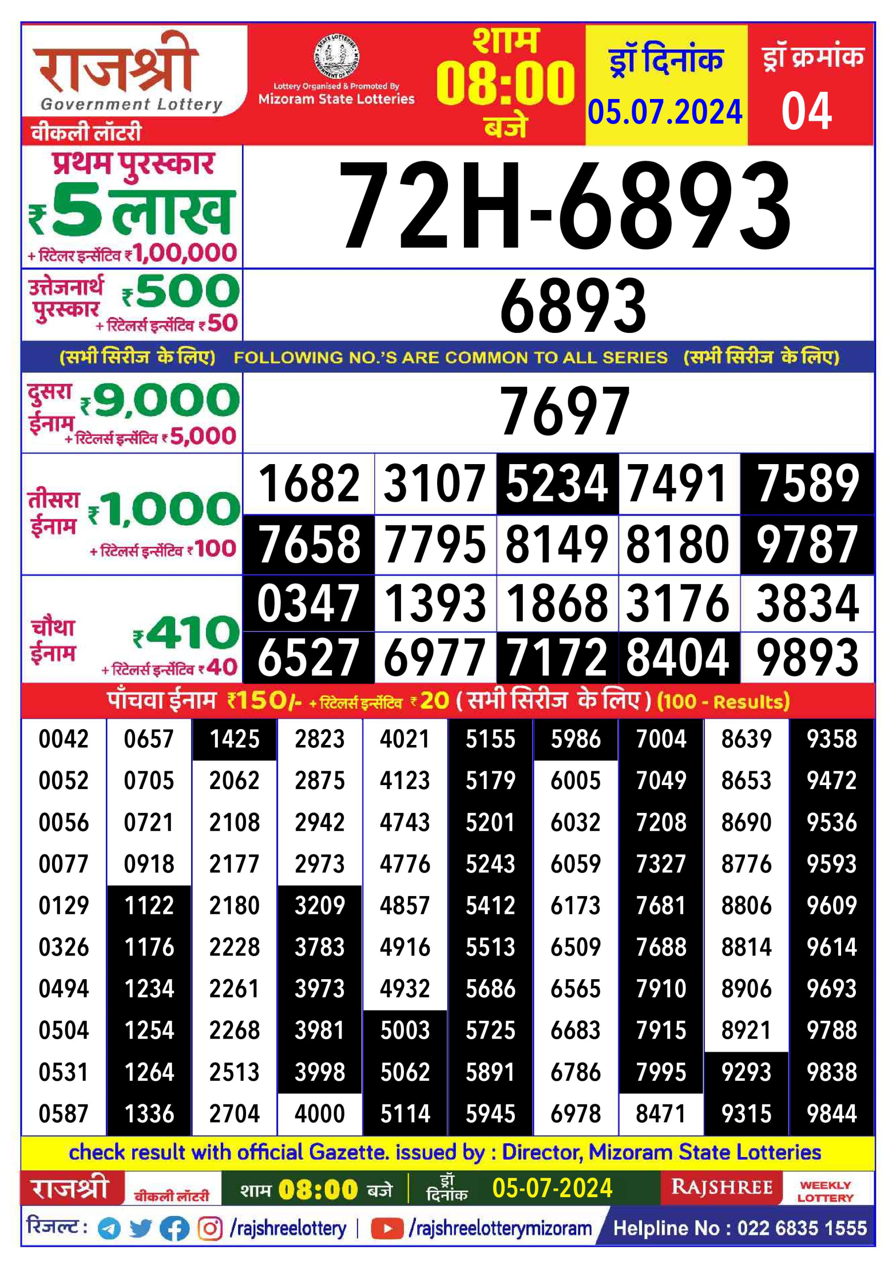 Everest Result Today Dear Lottery Chart