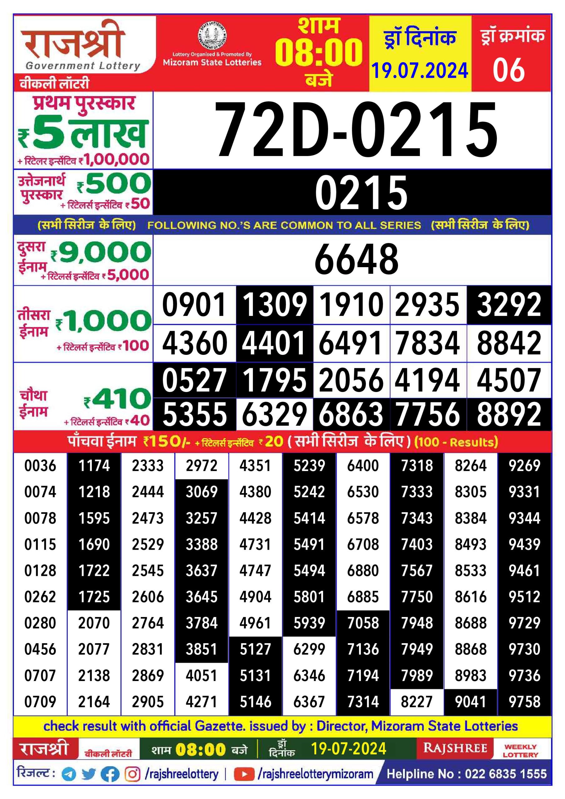 Everest Result Today Dear Lottery Chart