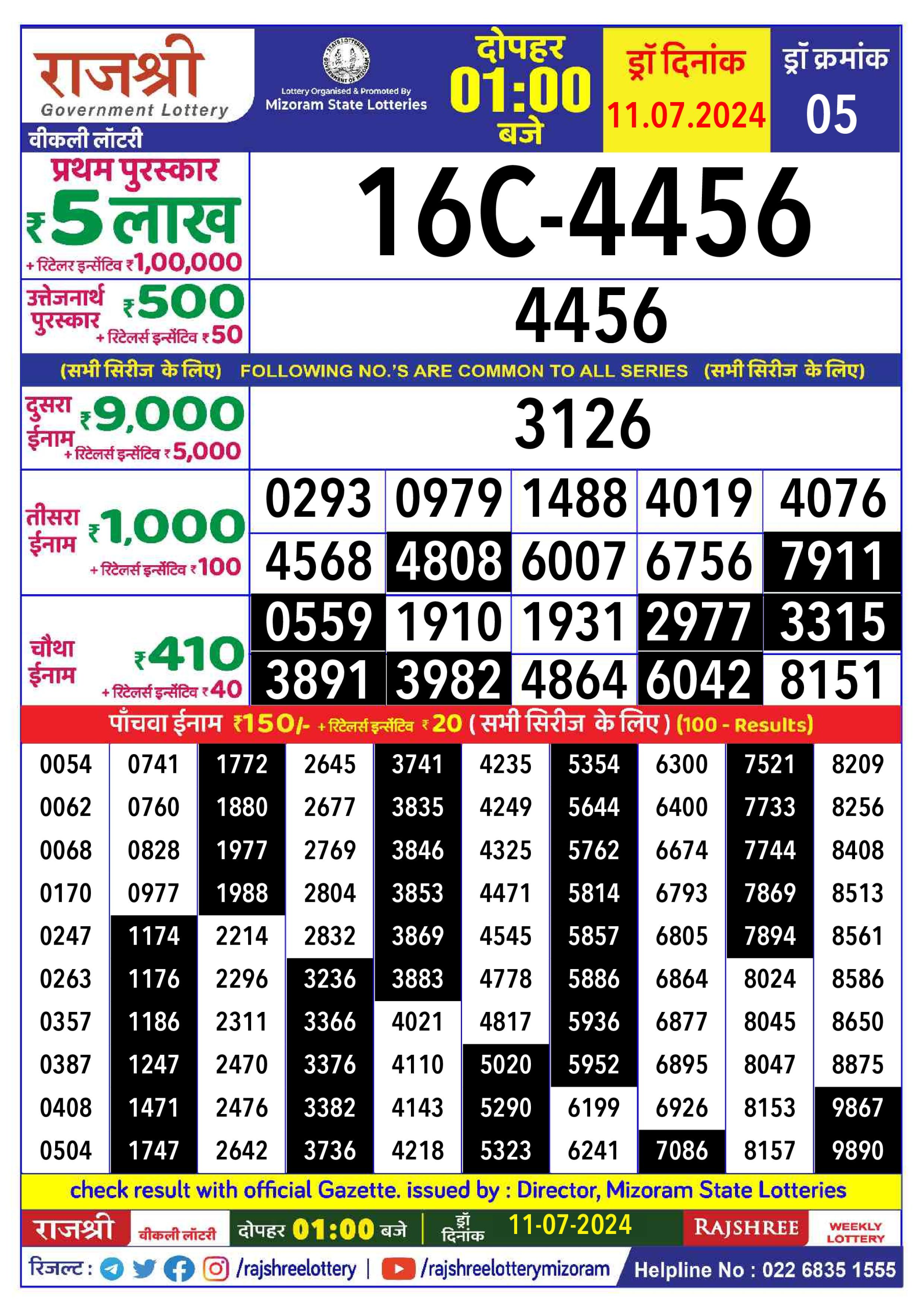 Everest Result Today Dear Lottery Chart