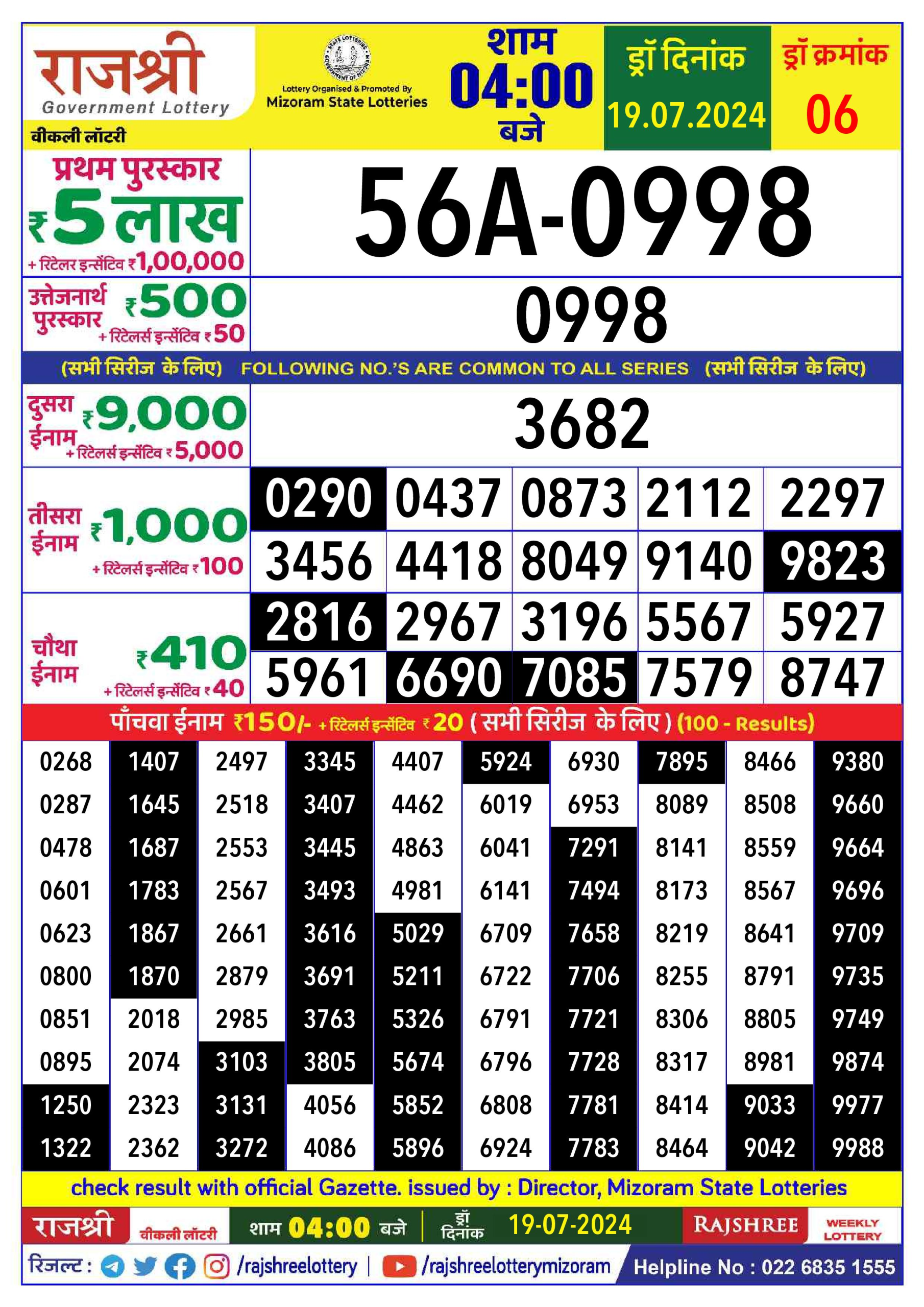 Everest Result Today Dear Lottery Chart