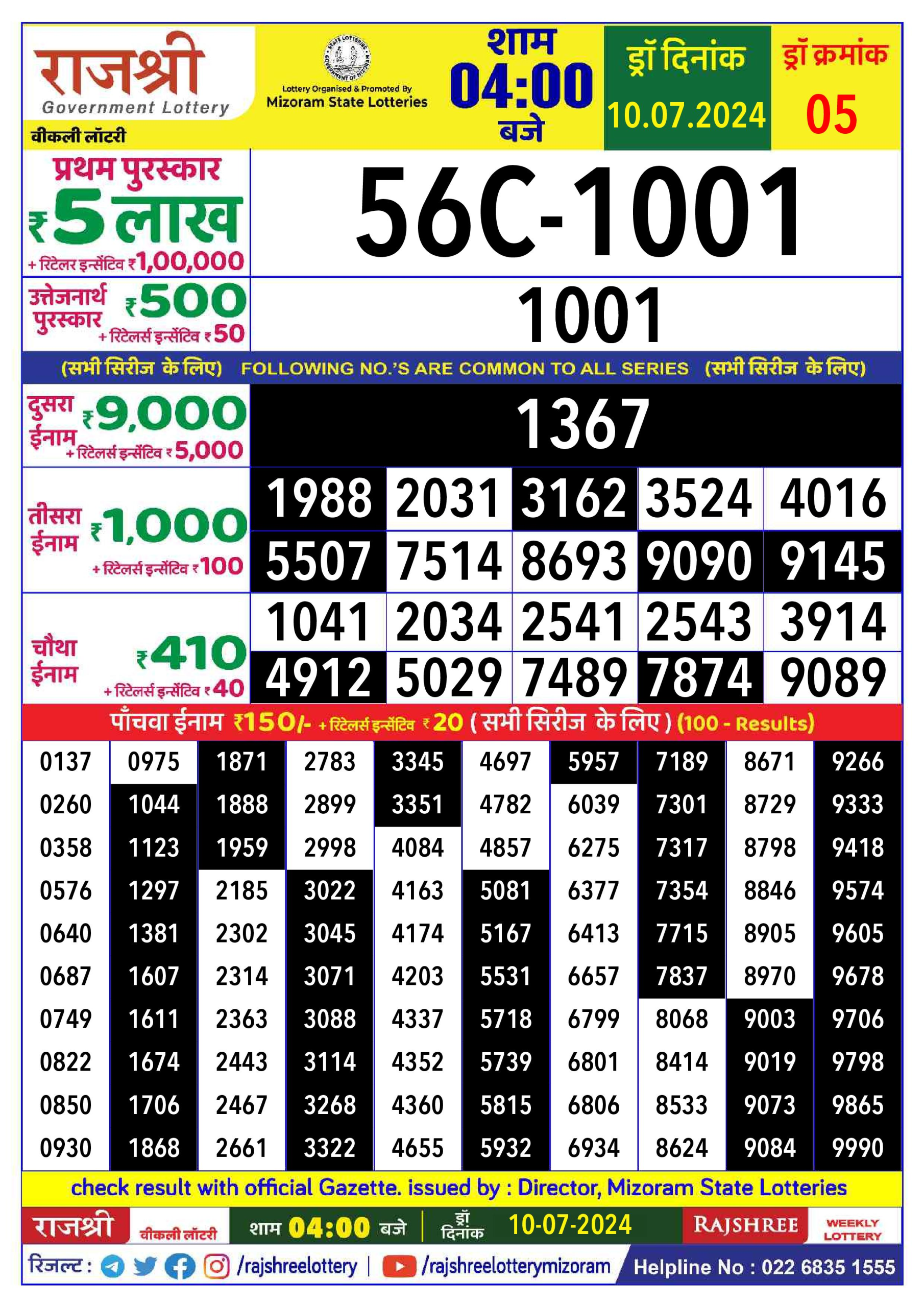 Everest Result Today Dear Lottery Chart