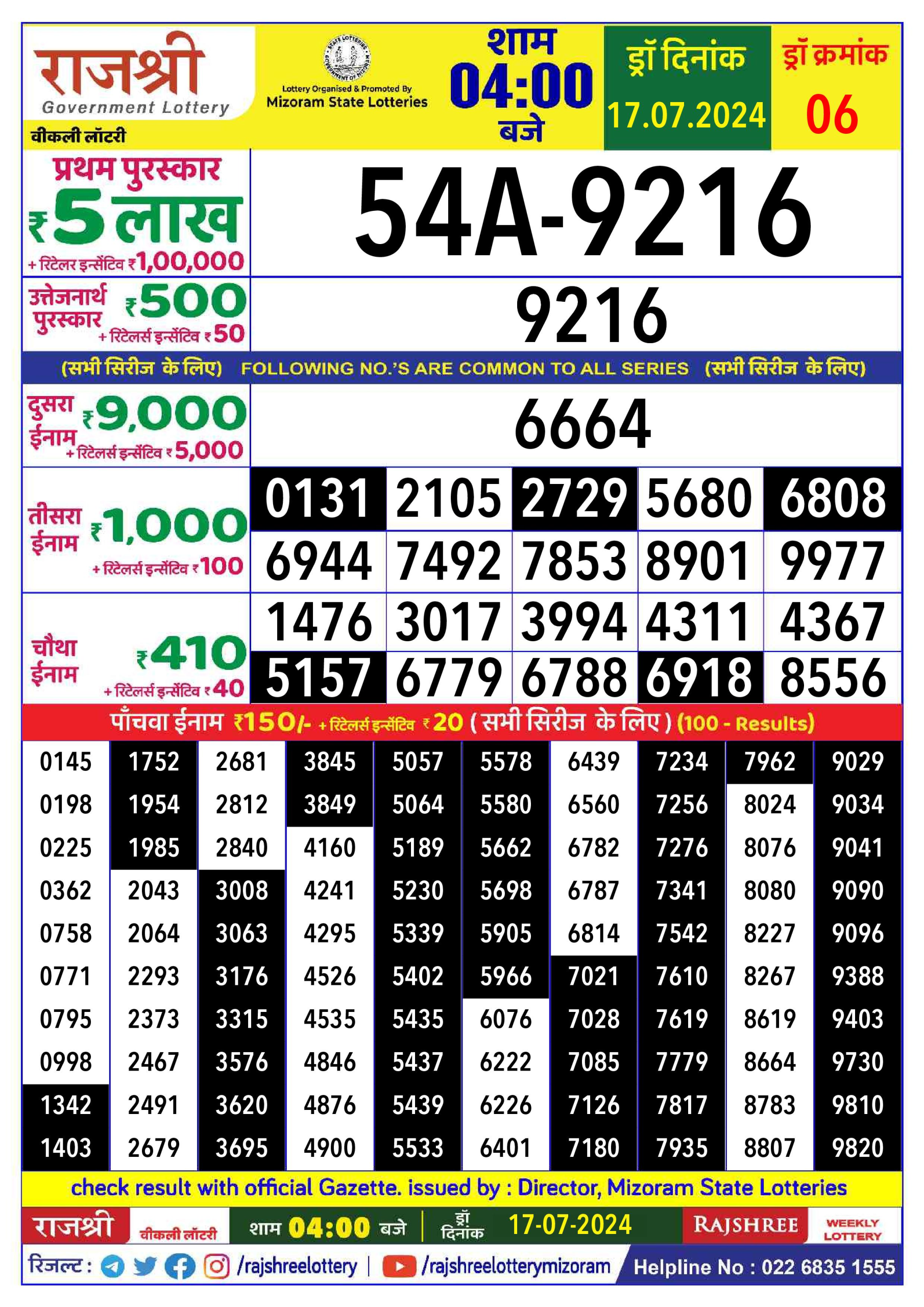 Everest Result Today Dear Lottery Chart