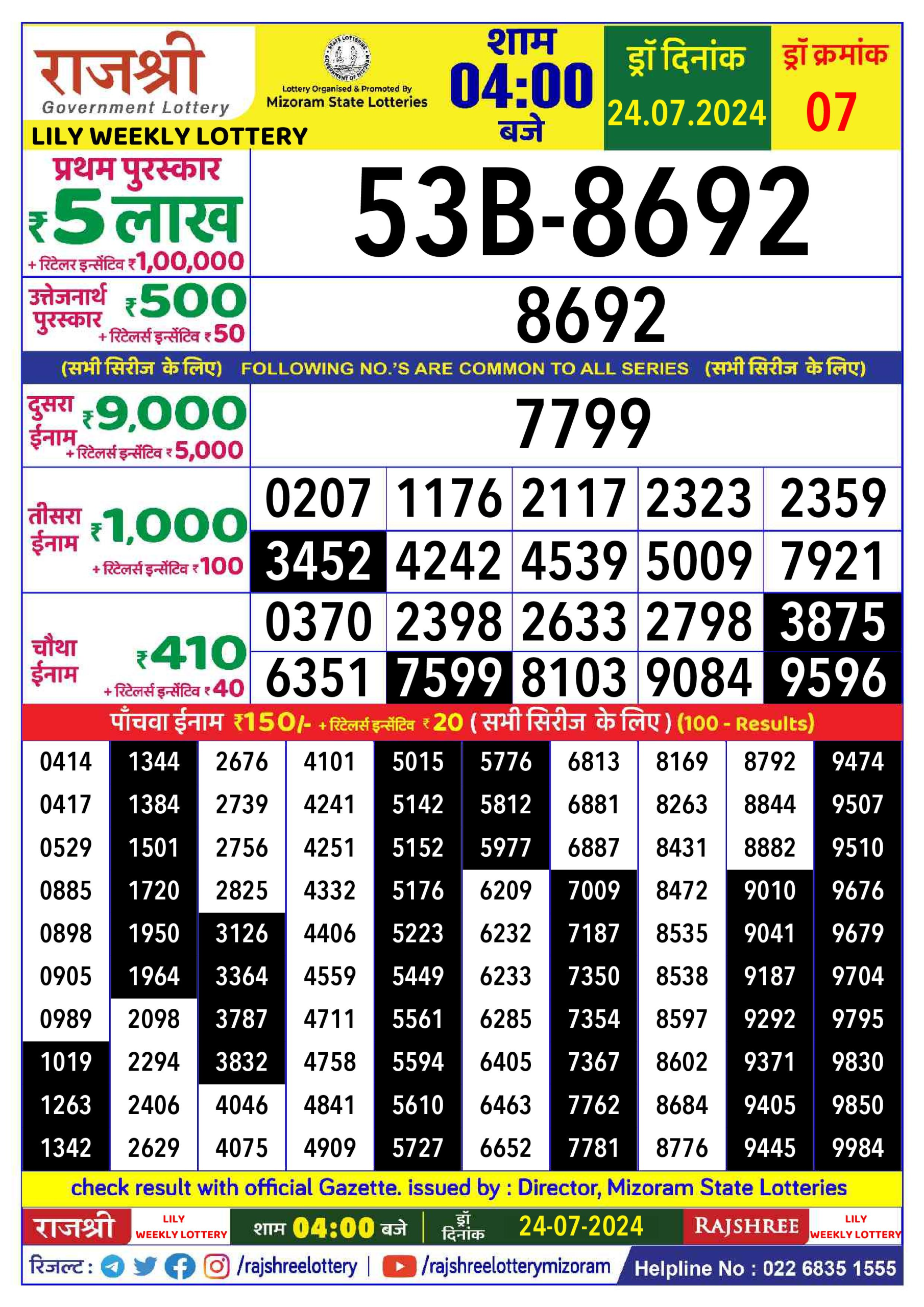 Everest Result Today Dear Lottery Chart