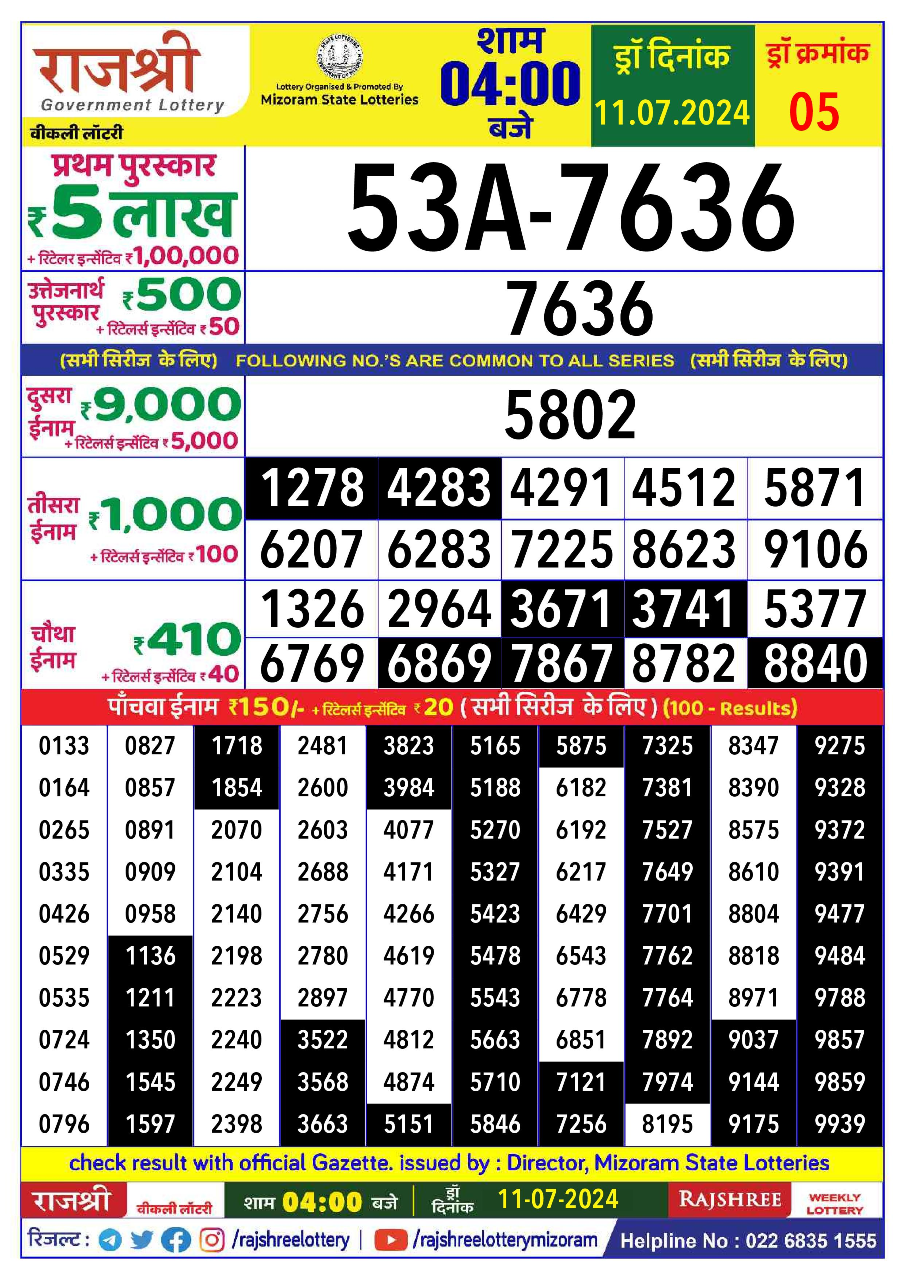 Everest Result Today Dear Lottery Chart