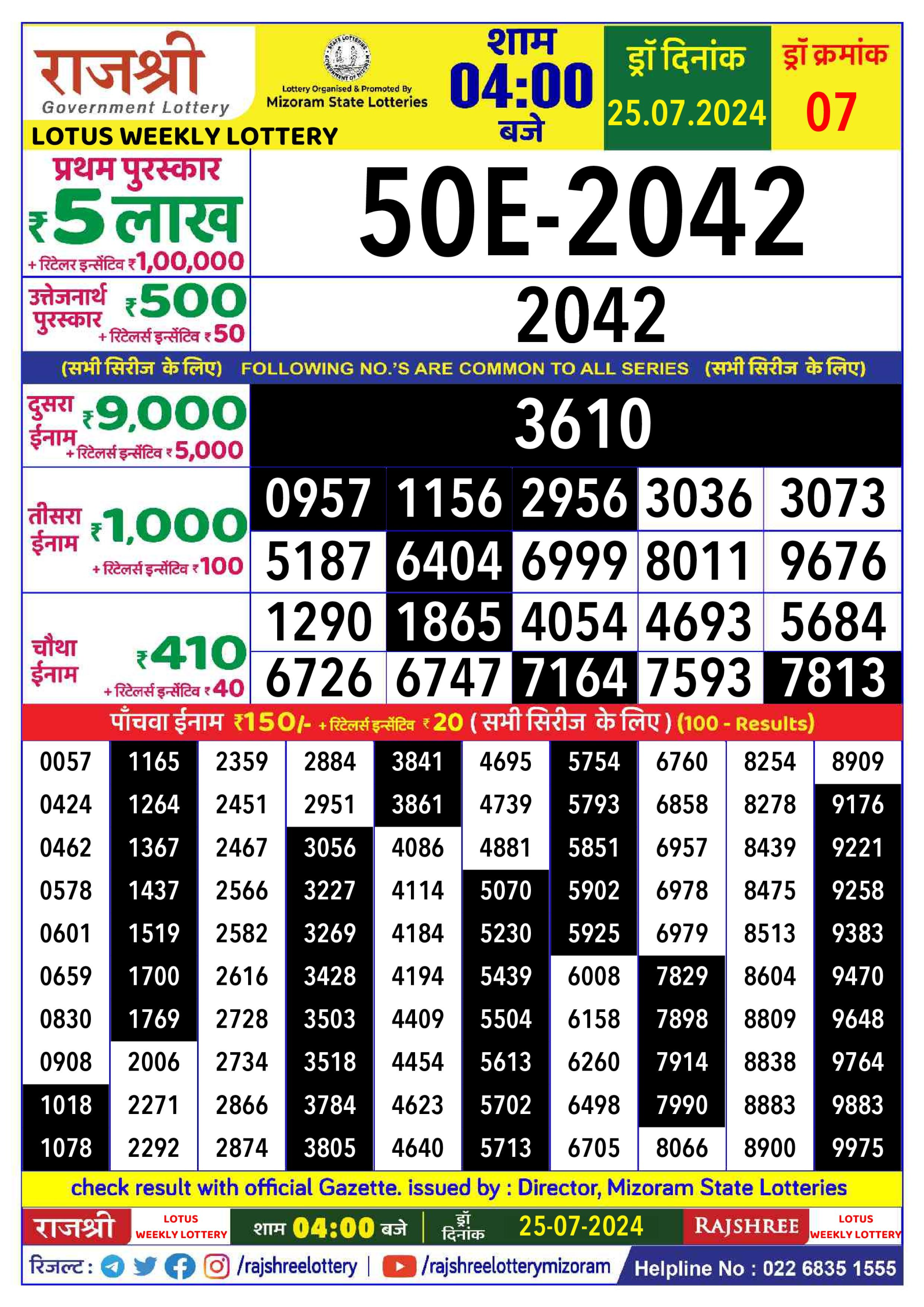 Everest Result Today Dear Lottery Chart