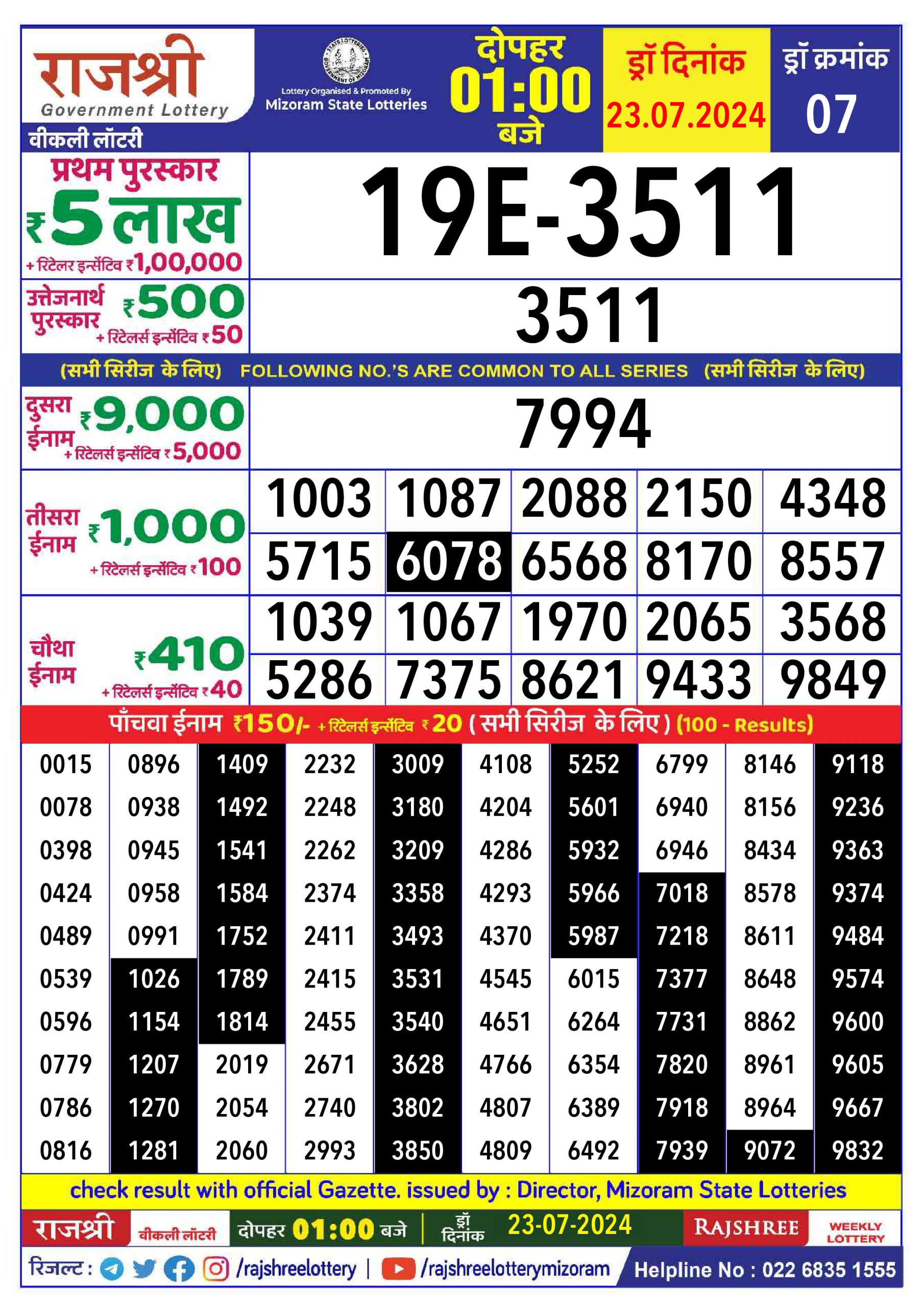 Everest Result Today Dear Lottery Chart