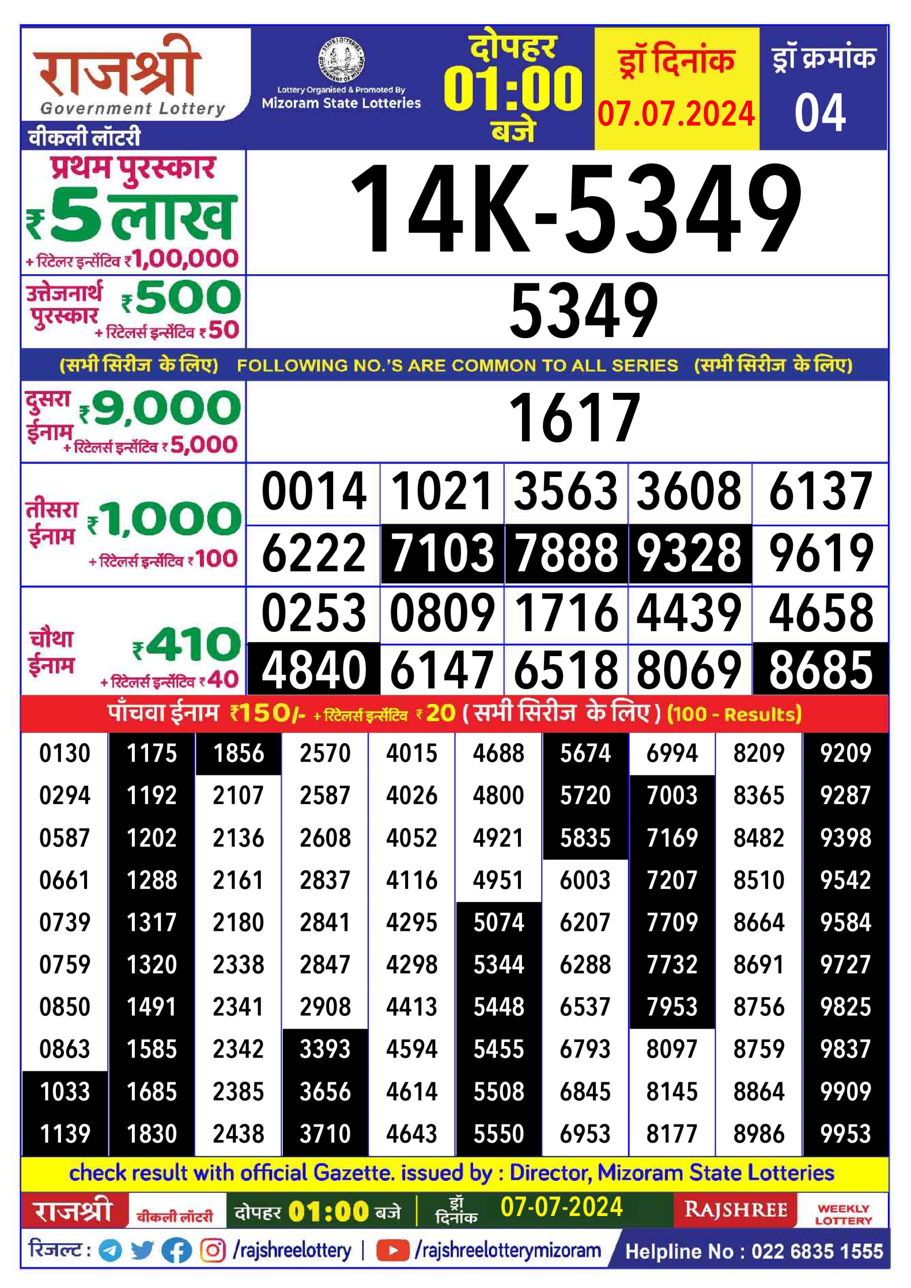 Everest Result Today Dear Lottery Chart