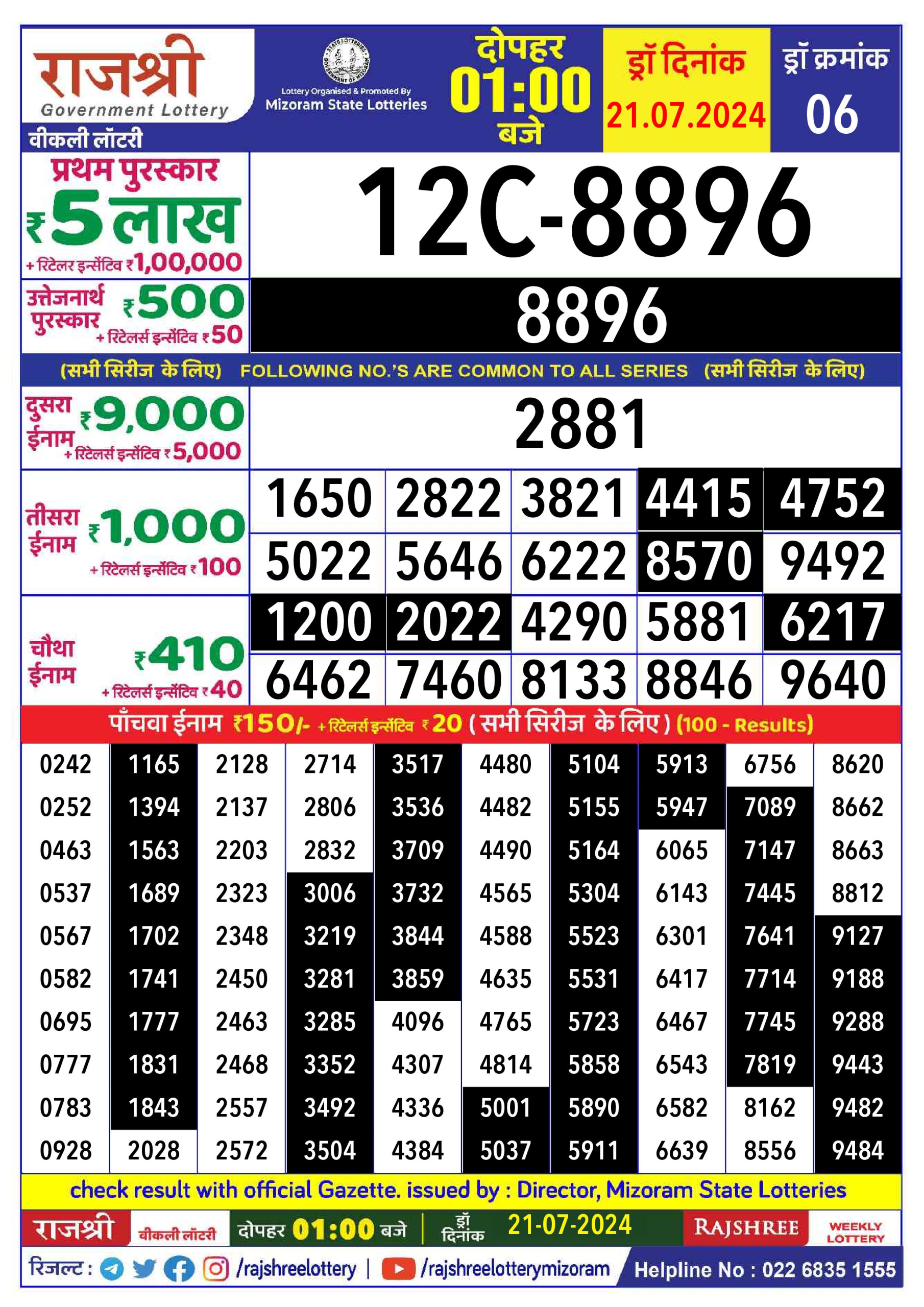 Everest Result Today Dear Lottery Chart