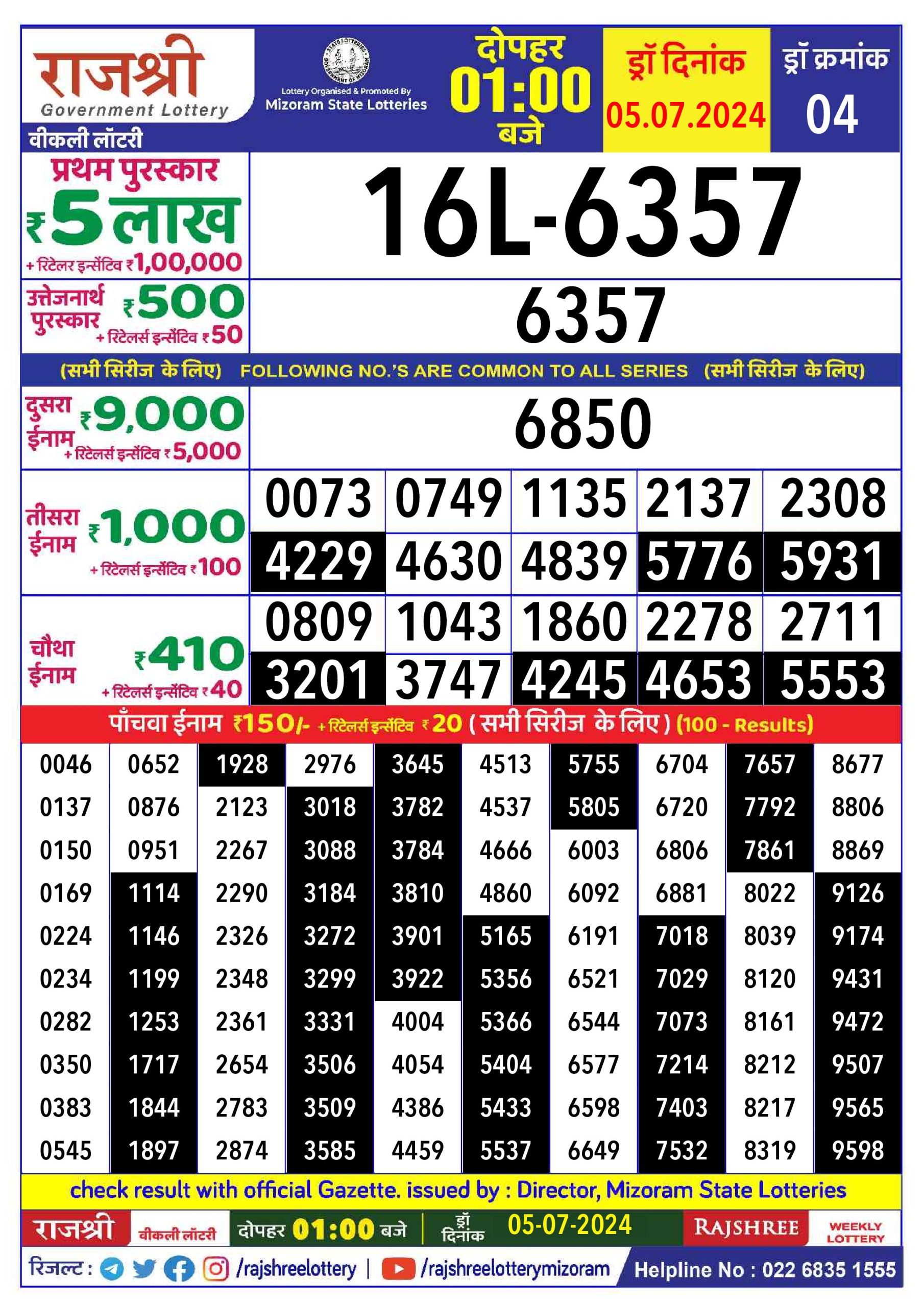 Everest Result Today Dear Lottery Chart