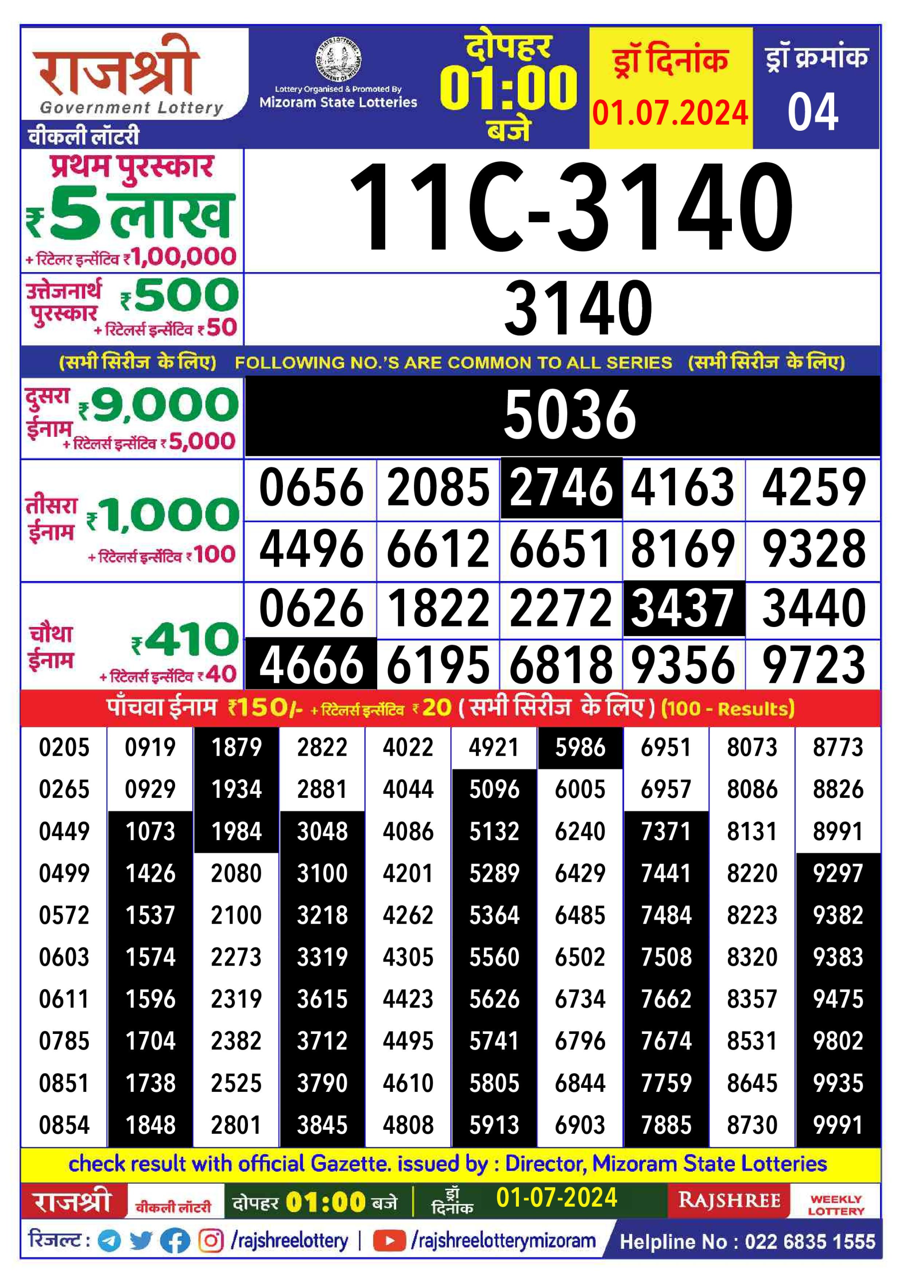 Everest Result Today Dear Lottery Chart