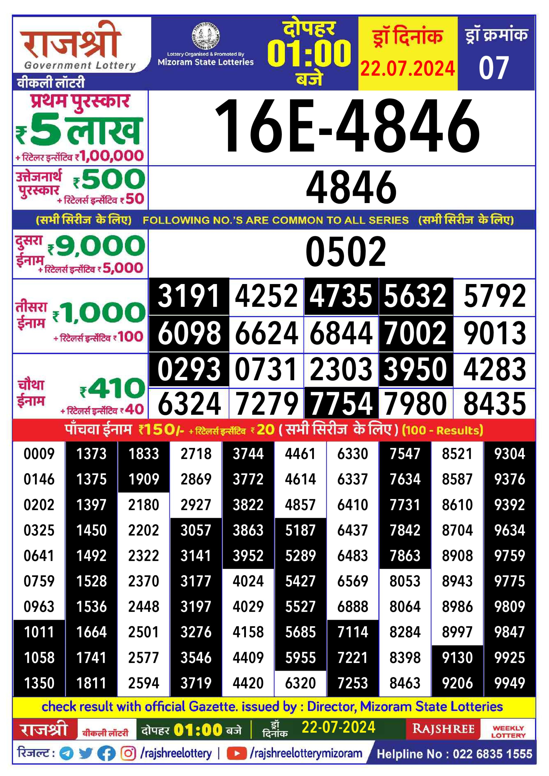 Everest Result Today Dear Lottery Chart