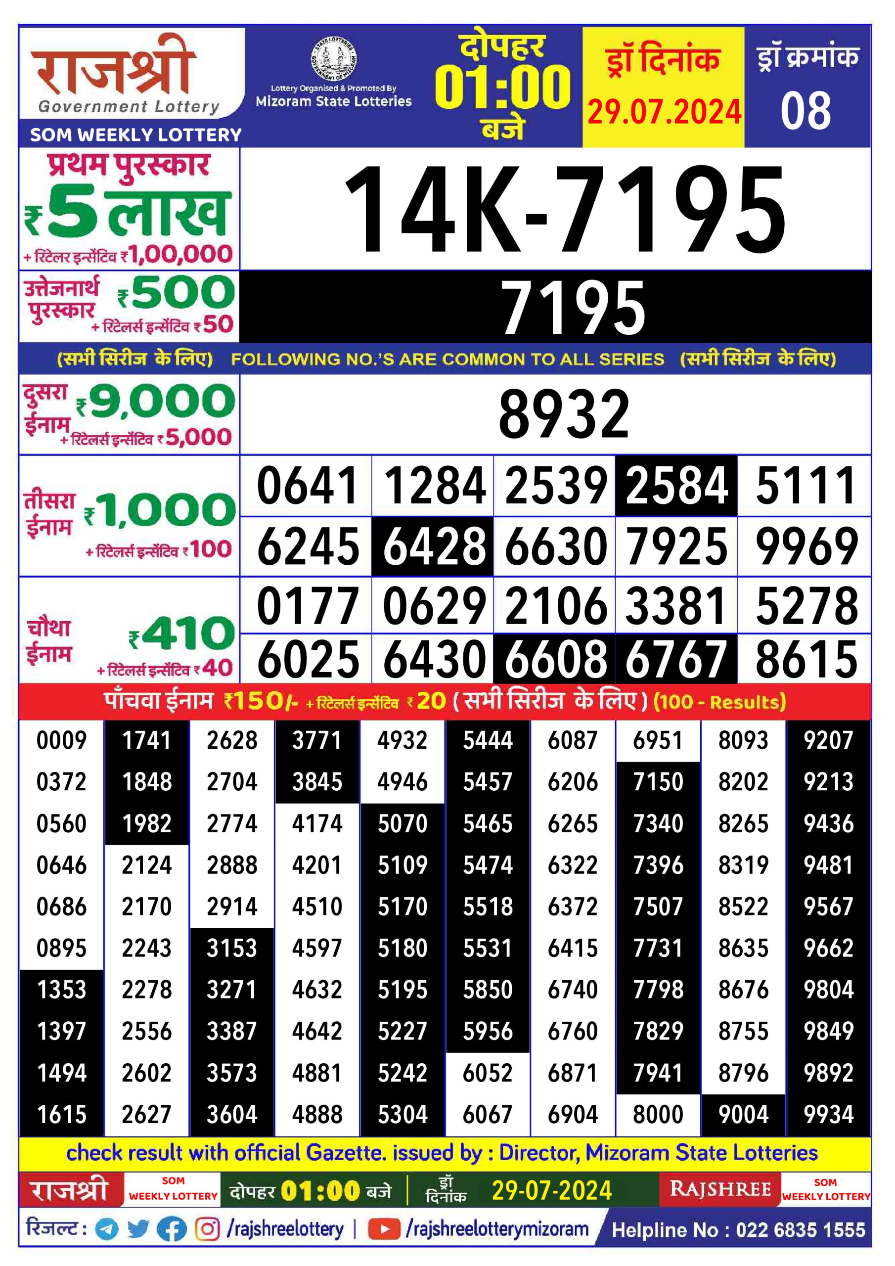 Everest Result Today Dear Lottery Chart