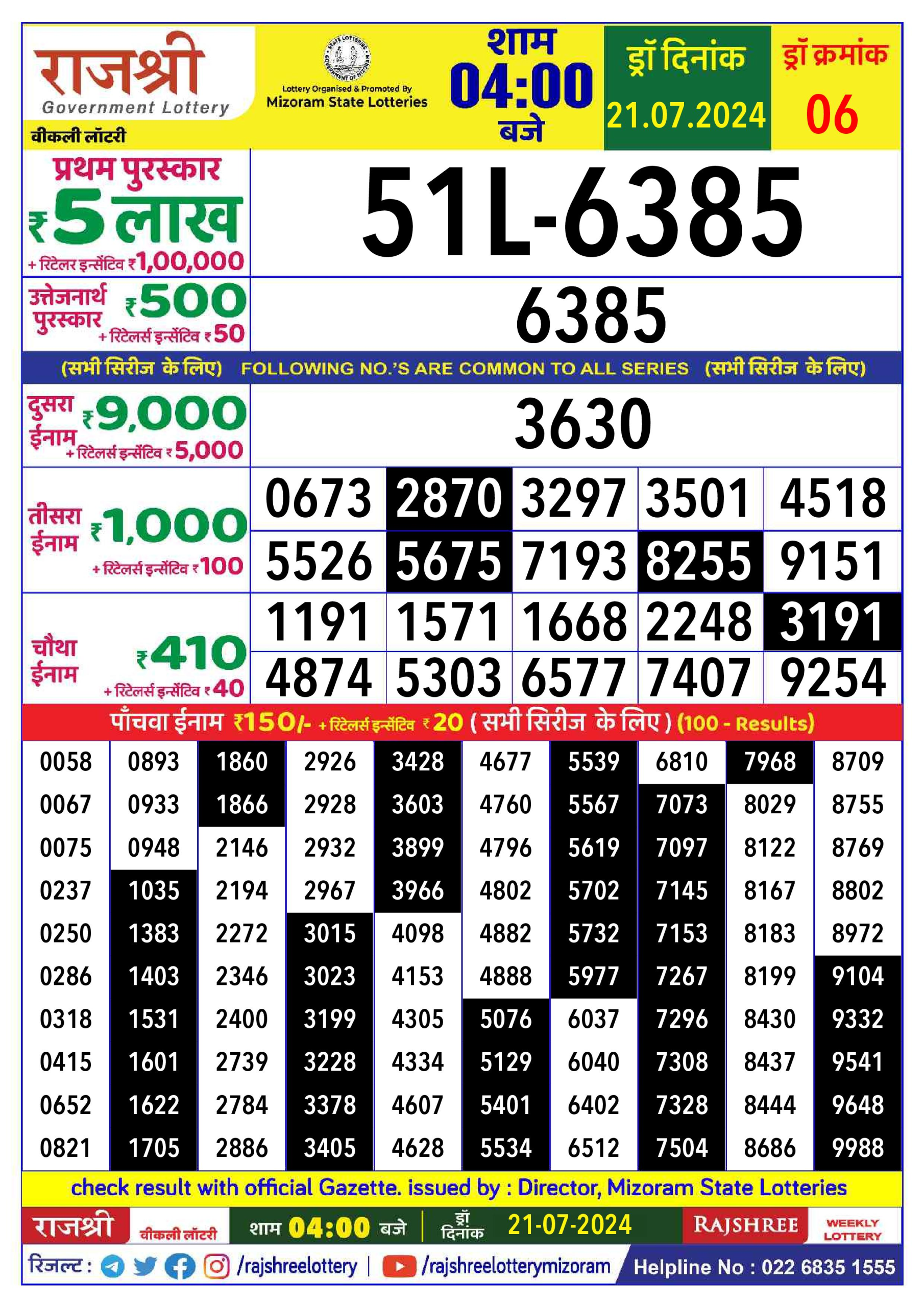 Everest Result Today Dear Lottery Chart