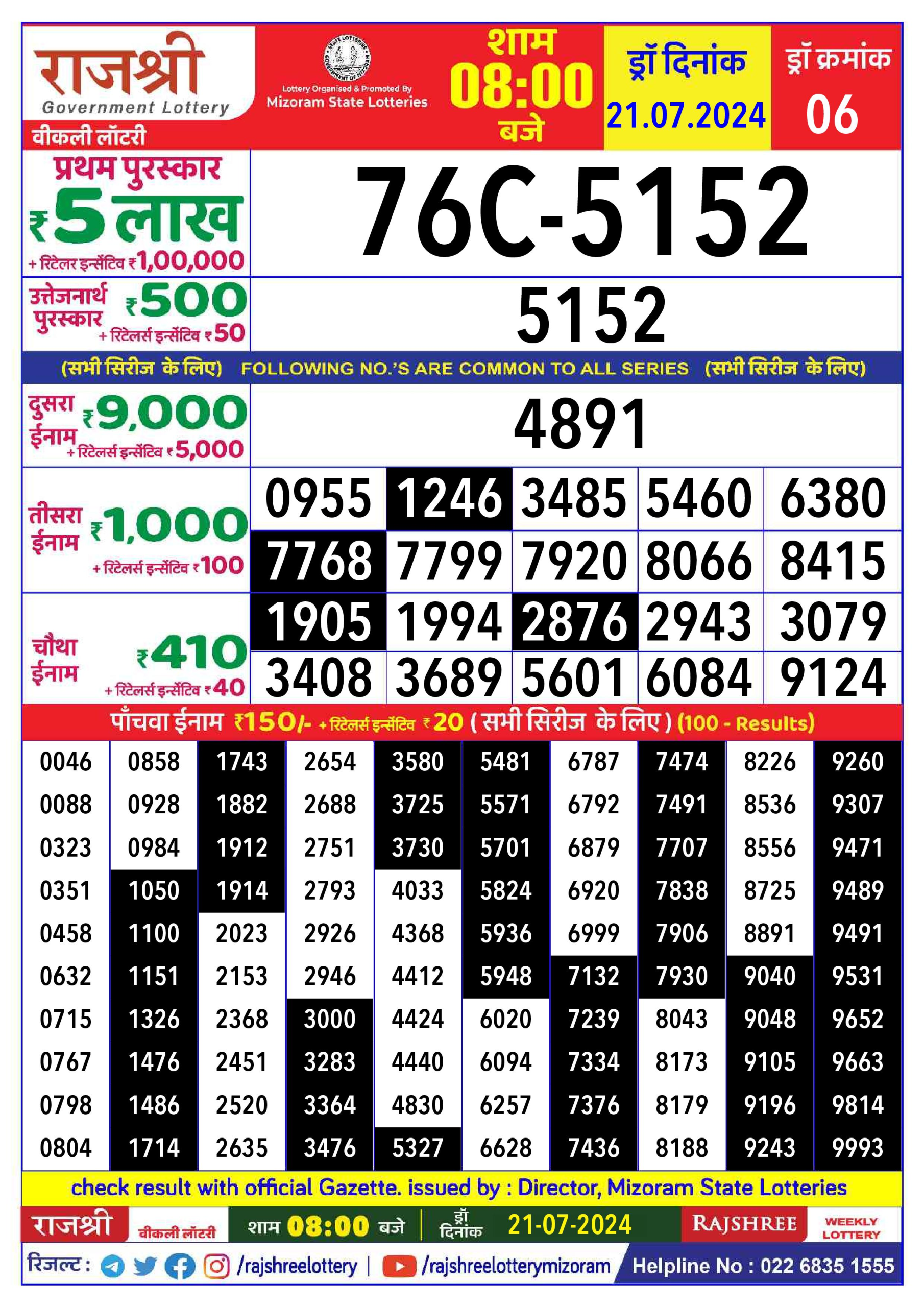 Everest Result Today Dear Lottery Chart