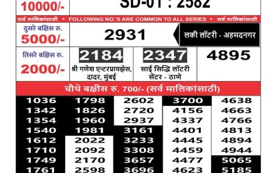 Maharashtra Sahyadri weekly lottery result 22.08.24