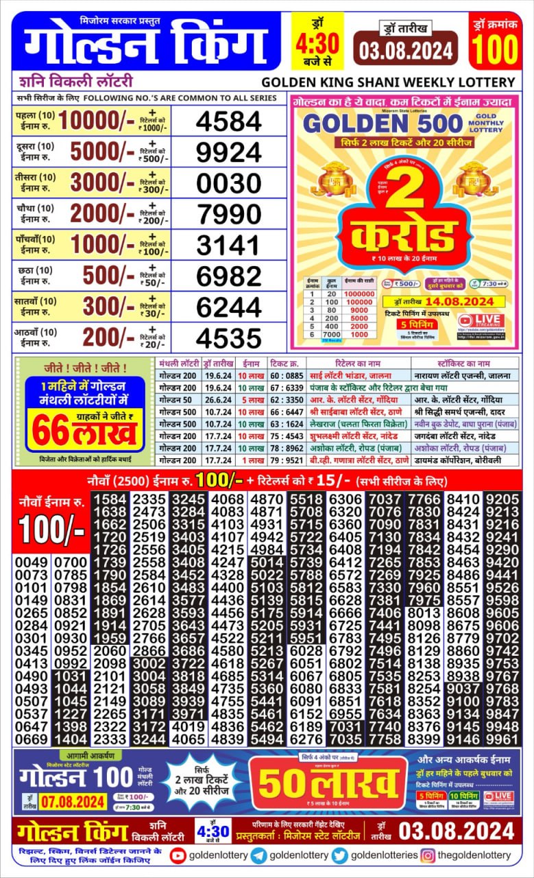 Everest Result Today Dear Lottery Chart