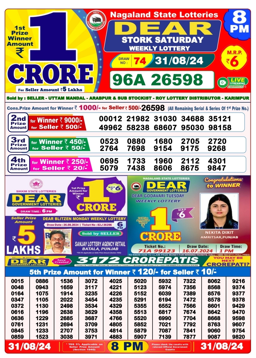 Everest Result Today Dear Lottery Chart