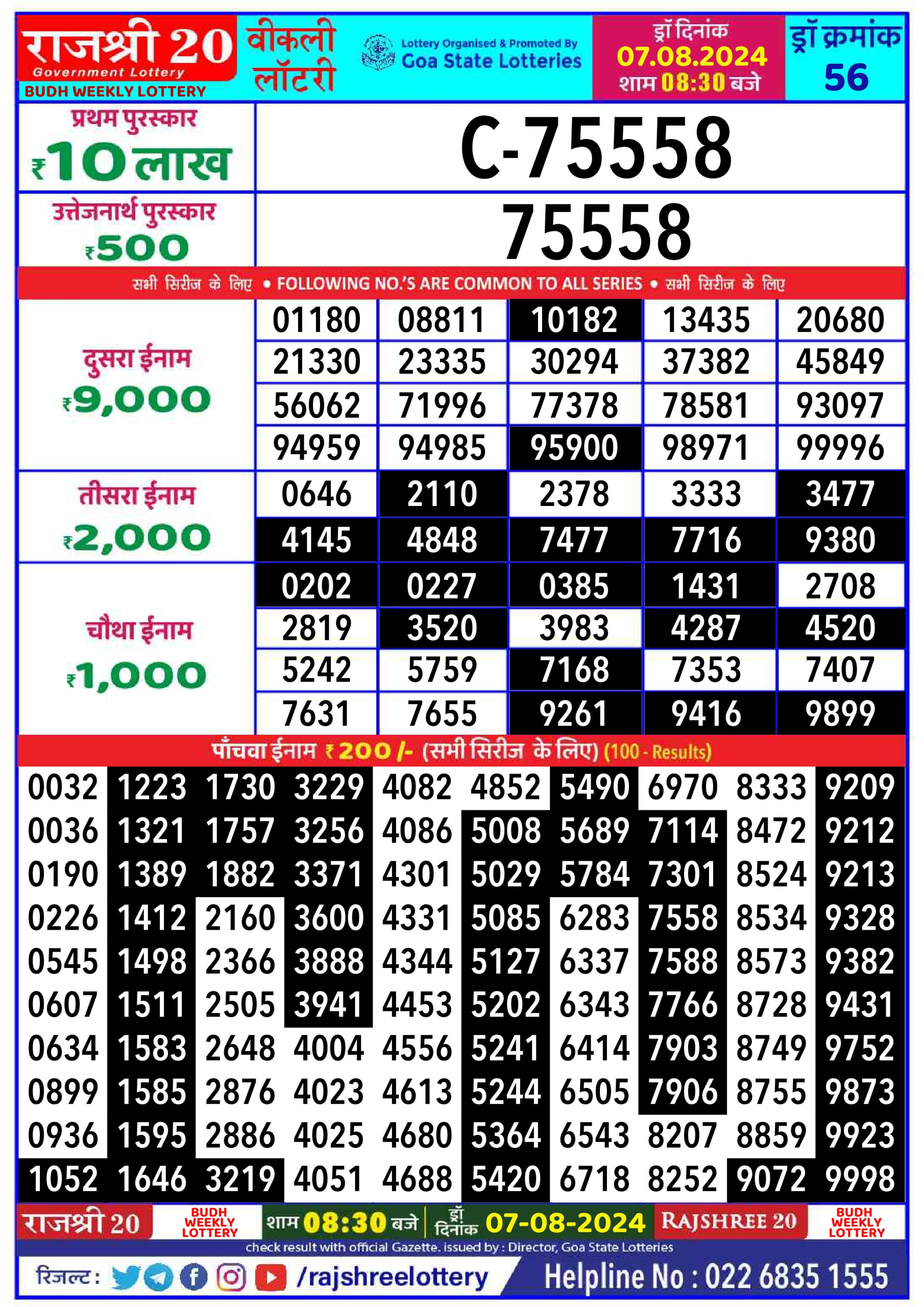 Everest Result Today Dear Lottery Chart