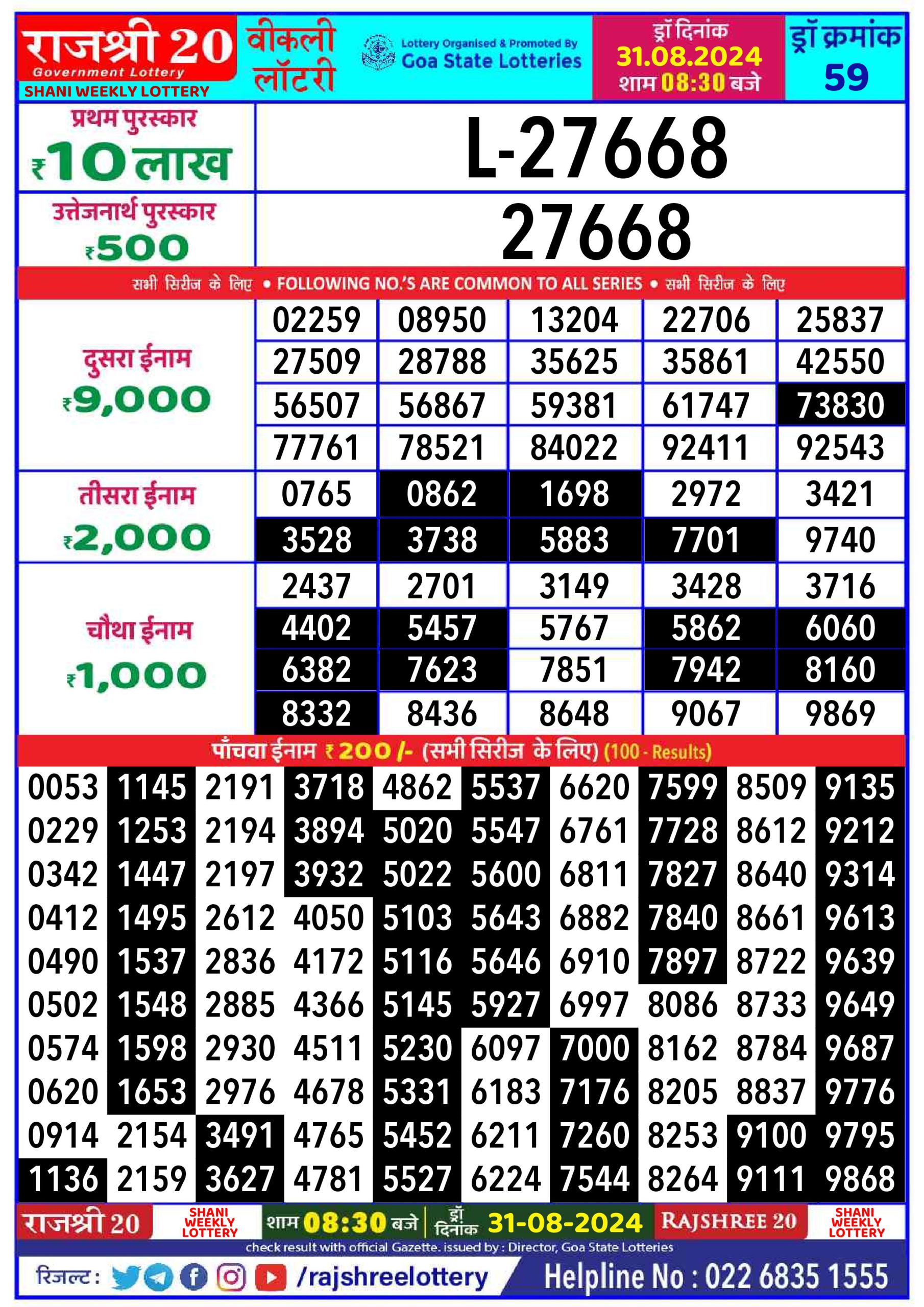 Everest Result Today Dear Lottery Chart