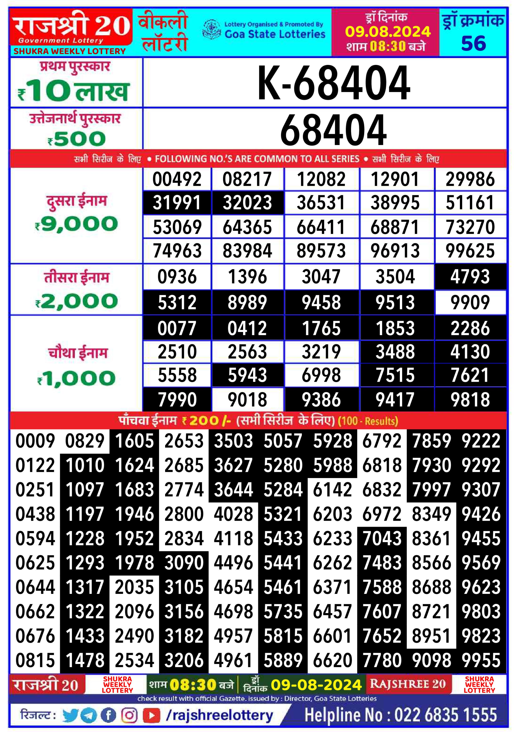 Everest Result Today Dear Lottery Chart