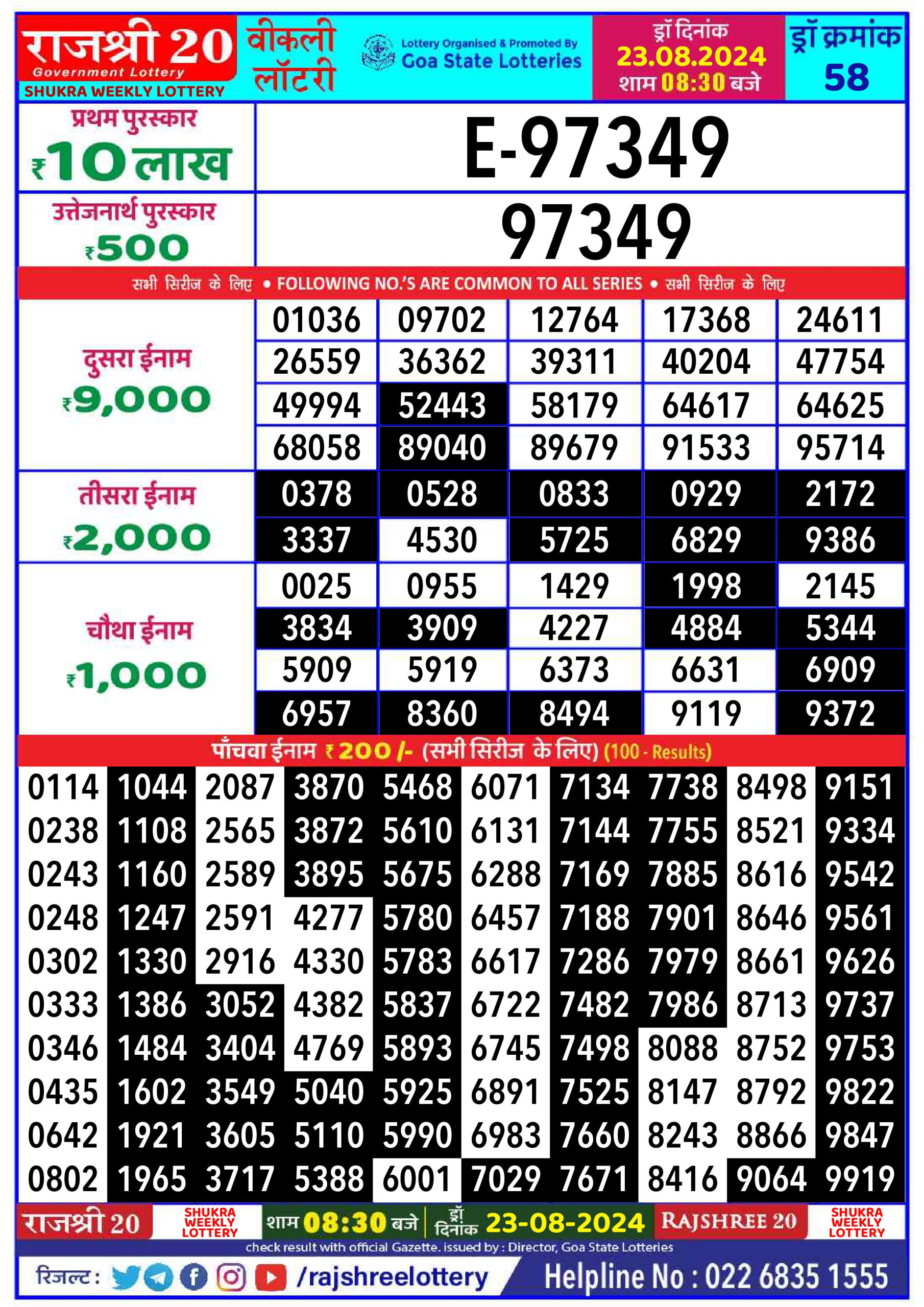 Everest Result Today Dear Lottery Chart