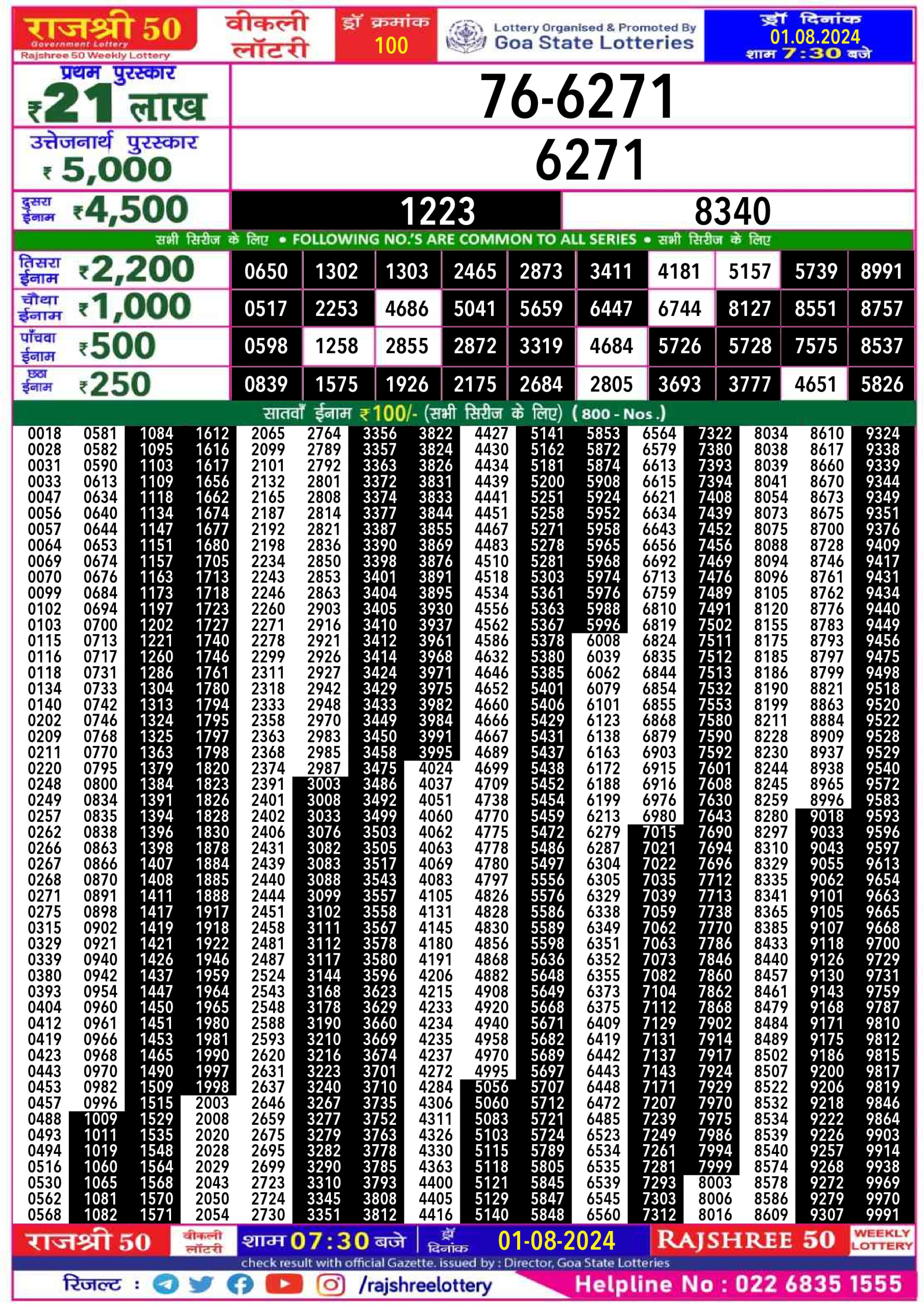 Everest Result Today Dear Lottery Chart