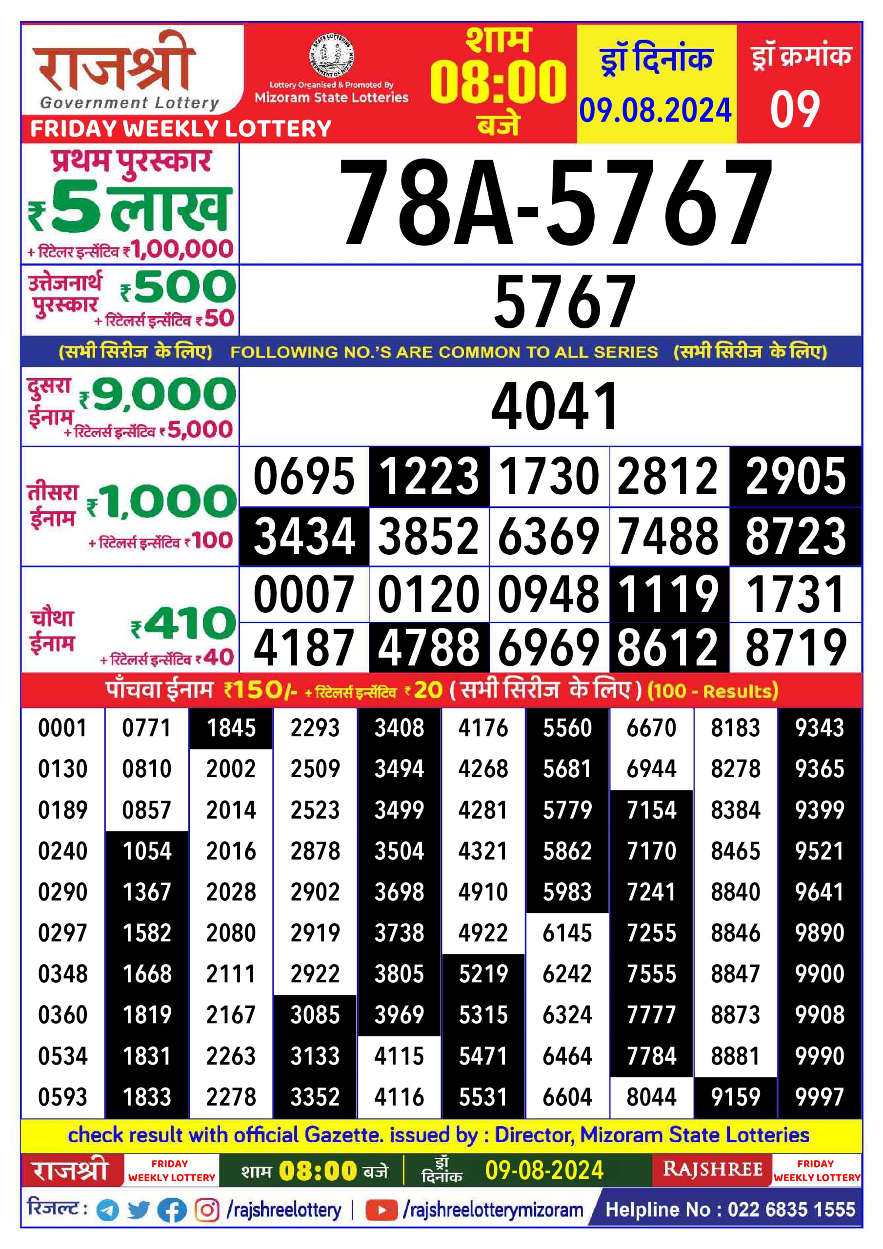 Everest Result Today Dear Lottery Chart