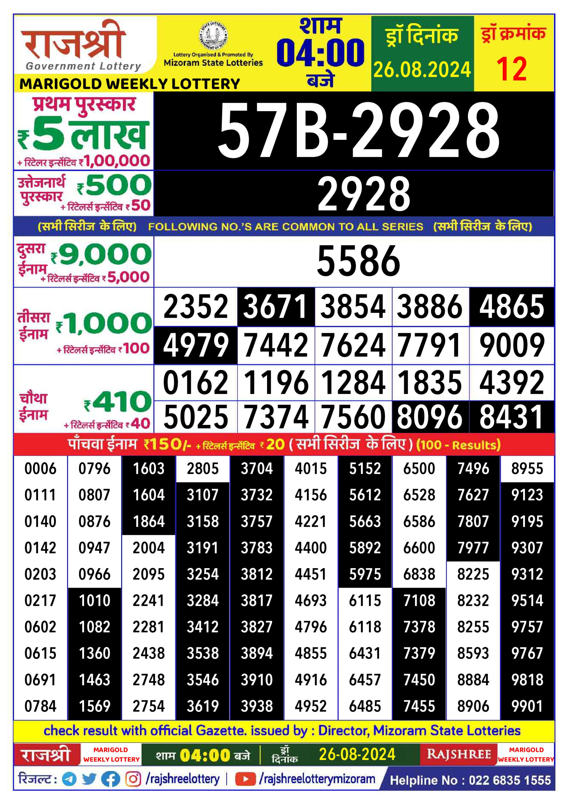 Everest Result Today Dear Lottery Chart