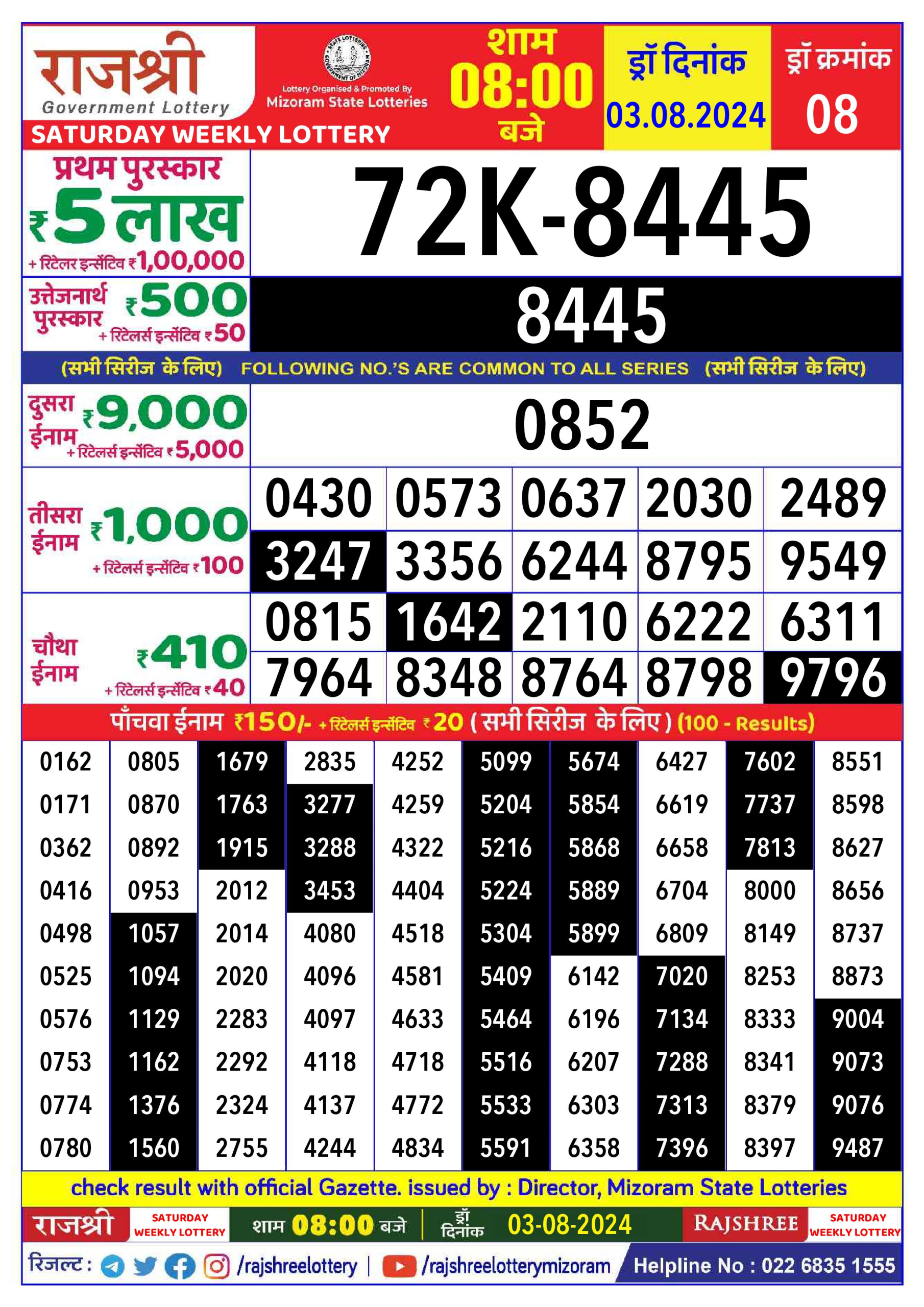 Everest Result Today Dear Lottery Chart